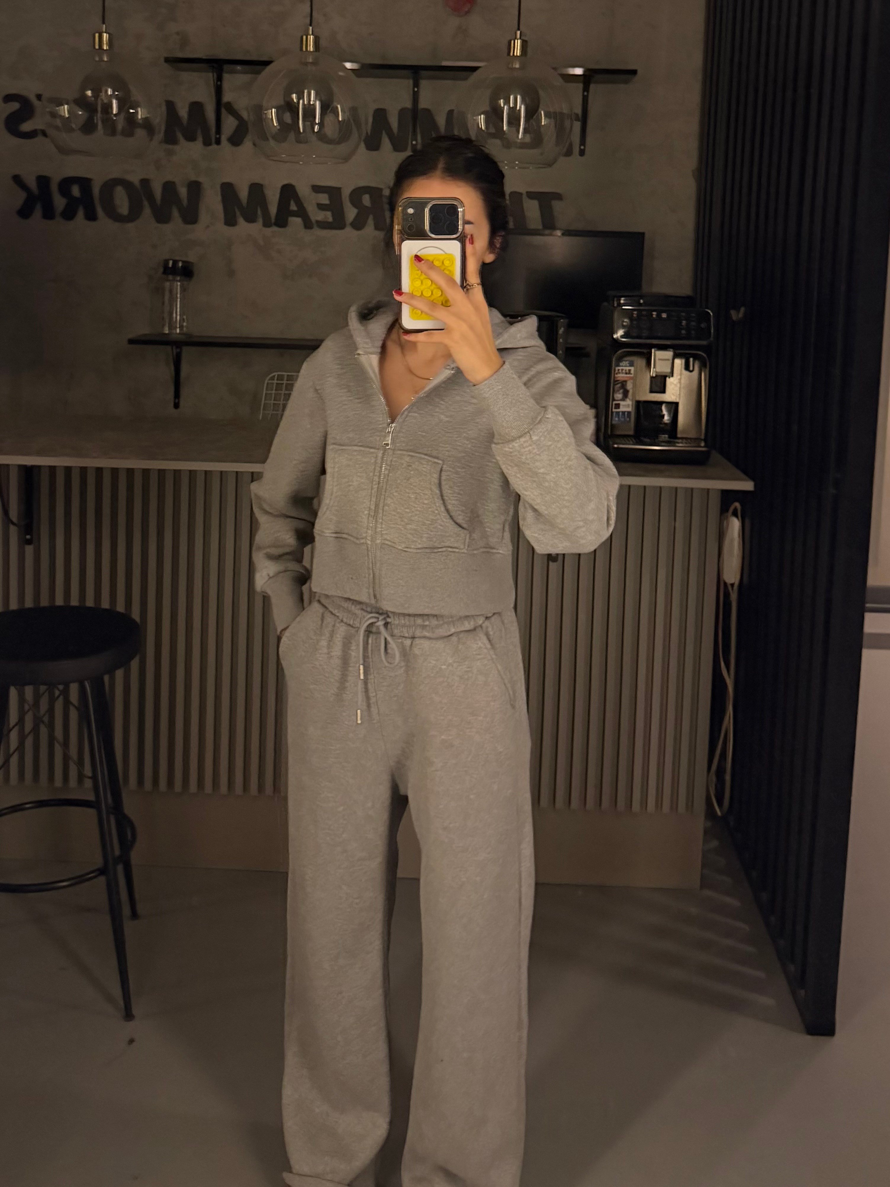 FC GRİ CROPZIP 3 İPLİK SWEATSHIRT EŞOFMAN TAKIMI