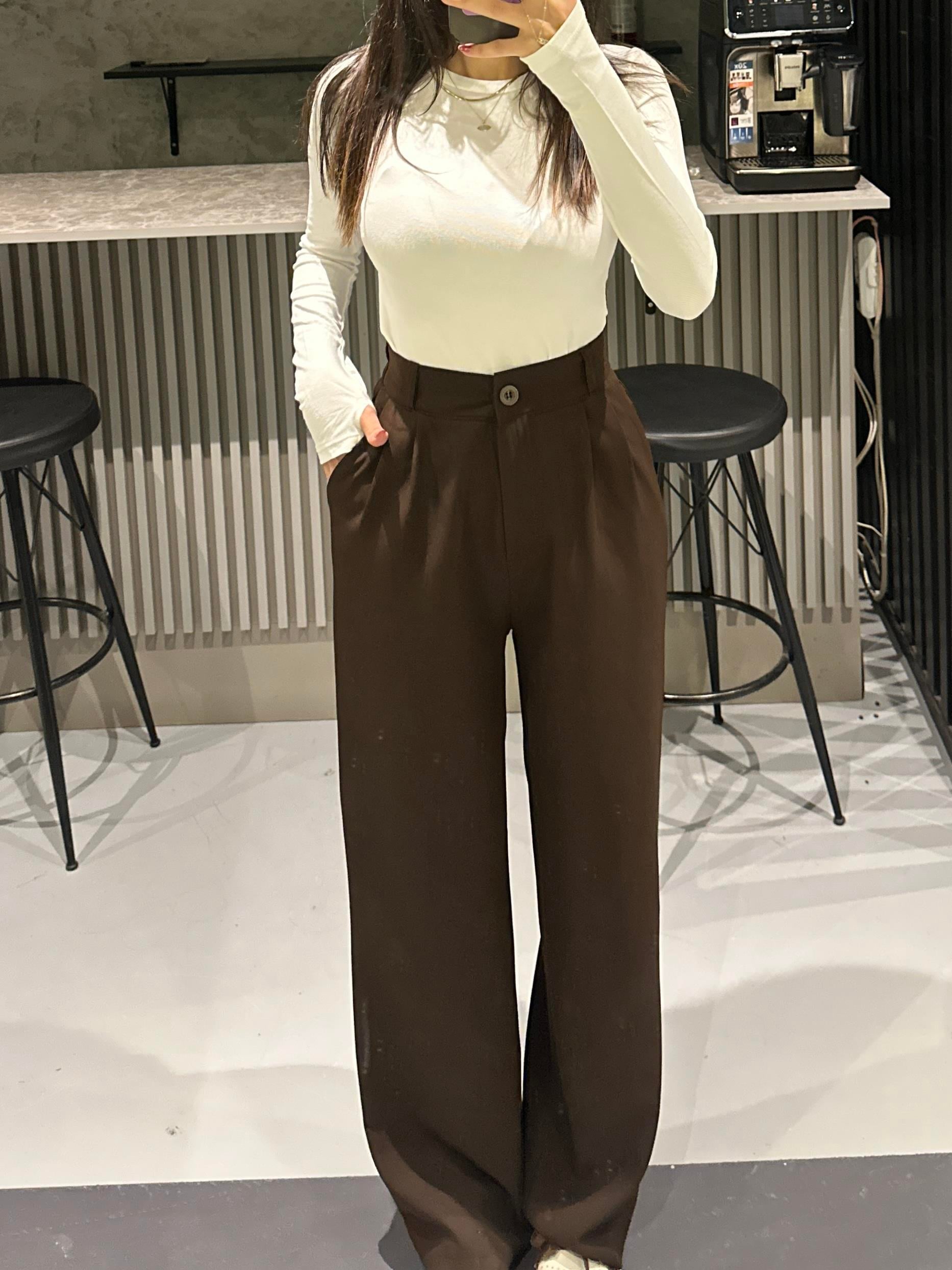 KAHVE CEPLİ KUMAŞ PANTOLON