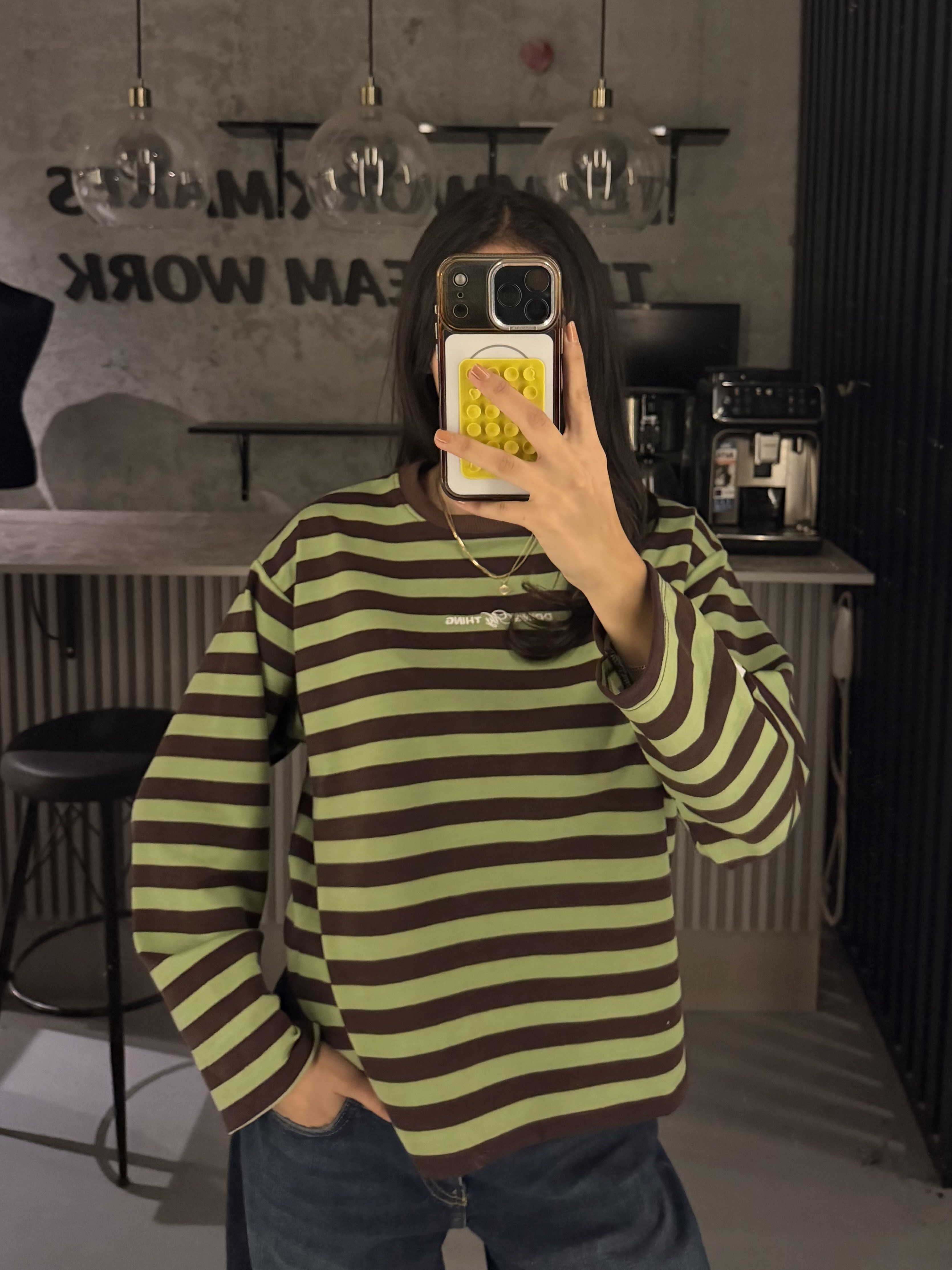 KAHVE DOING ÇİZGİLİ SWEATER