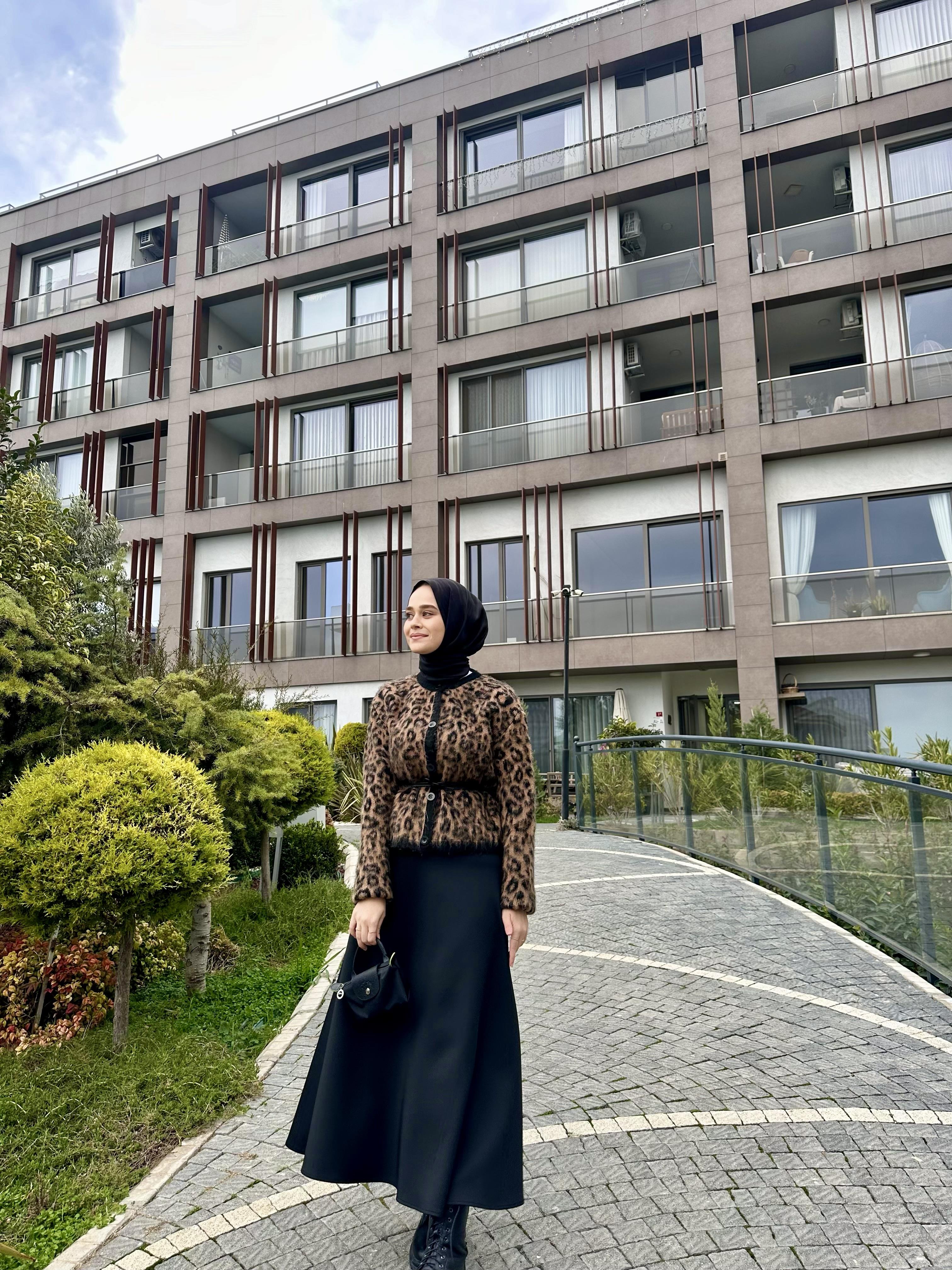 KAHVE LEOPAR TRİKO