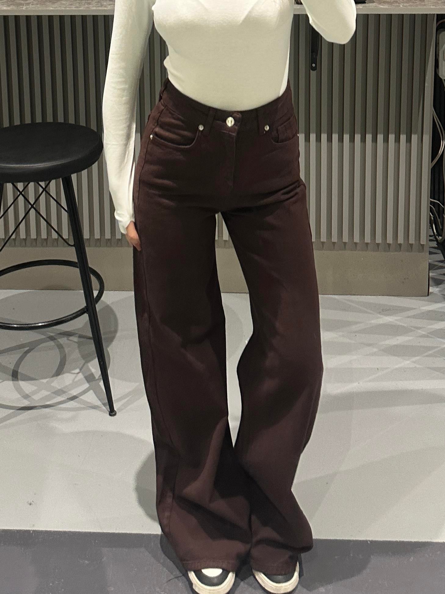 KAHVE WIDE LEG JEAN