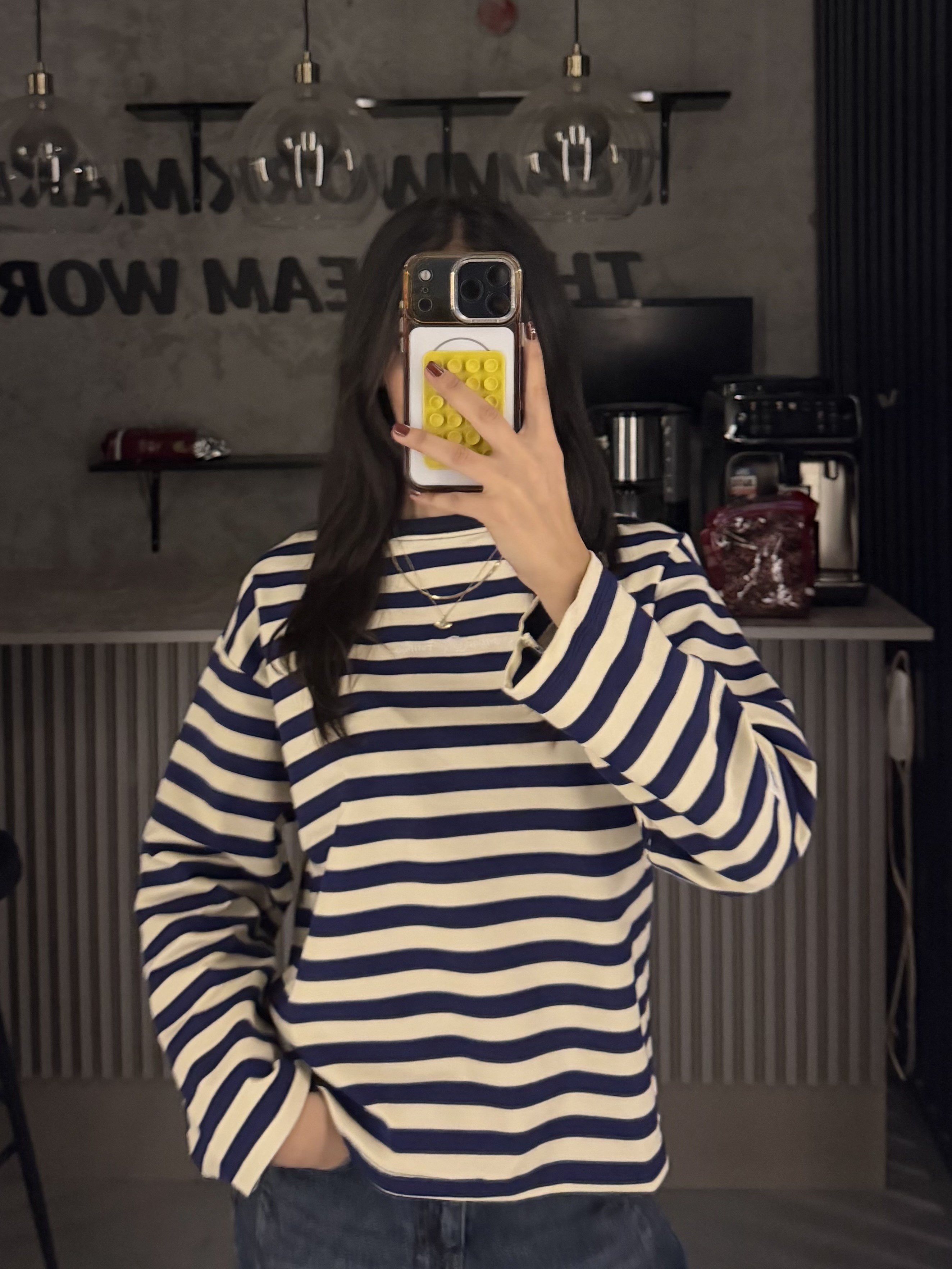 LACİVERT DOING ÇİZGİLİ SWEATER