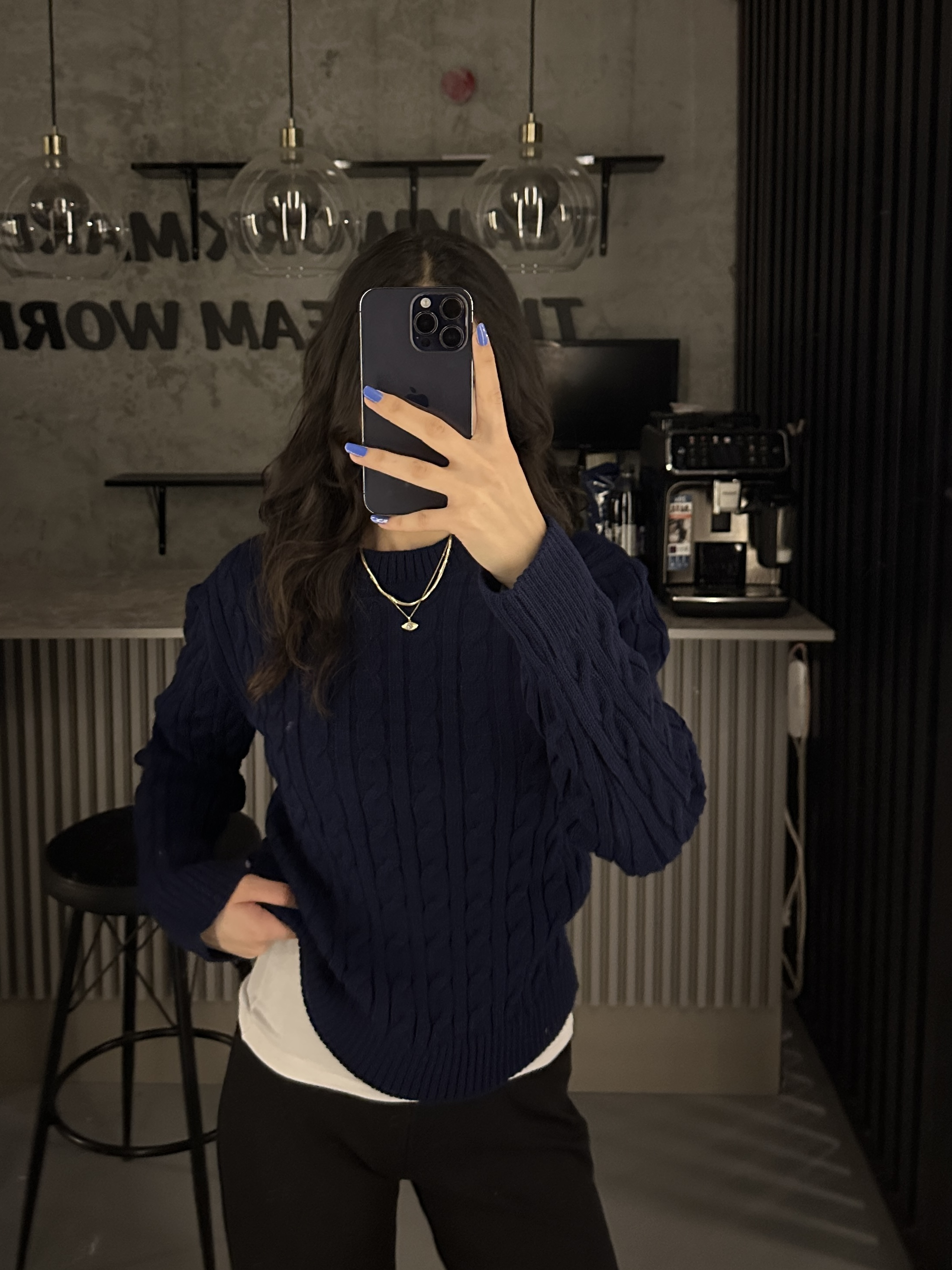LACİVERT ÖRGÜ KAZAK