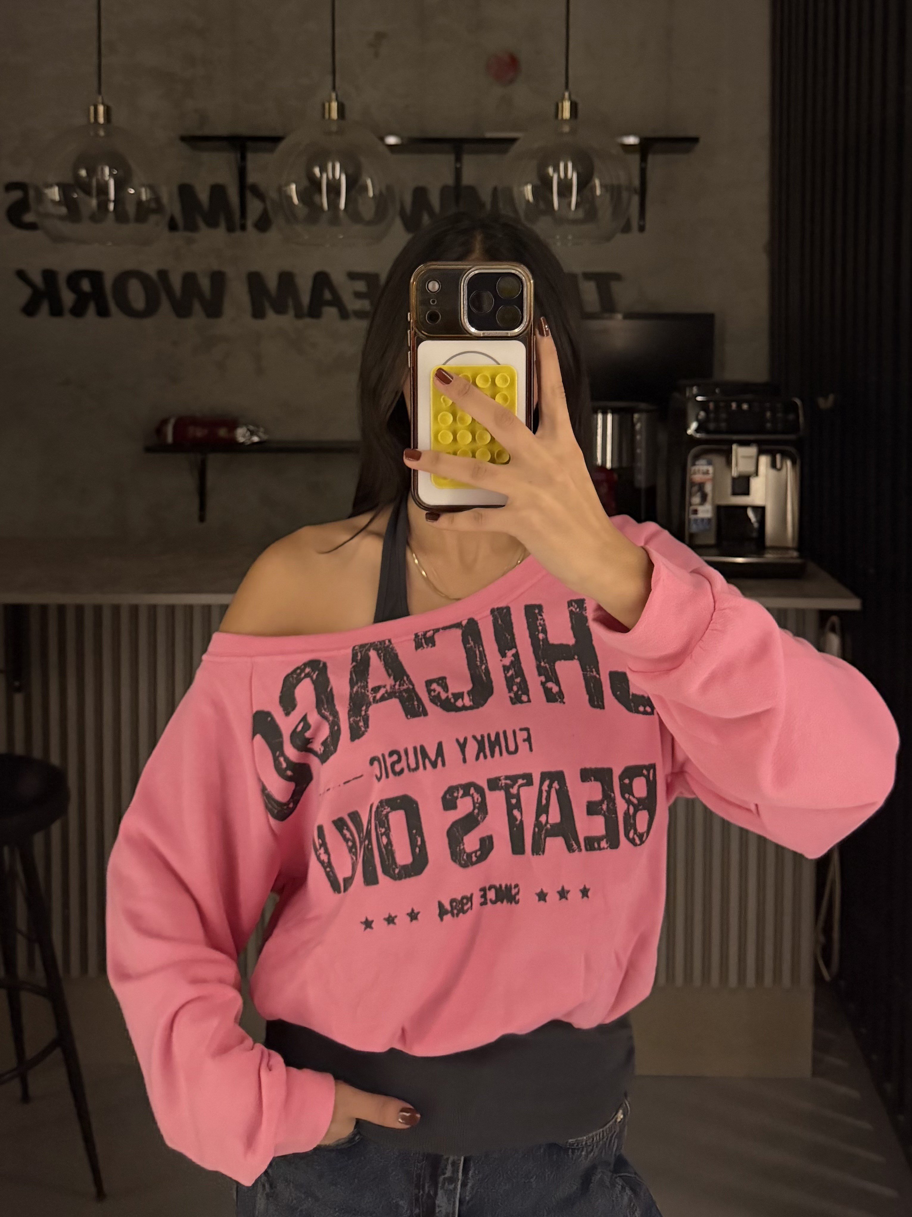 PEMBE BASKILI ATLETLİ BODY