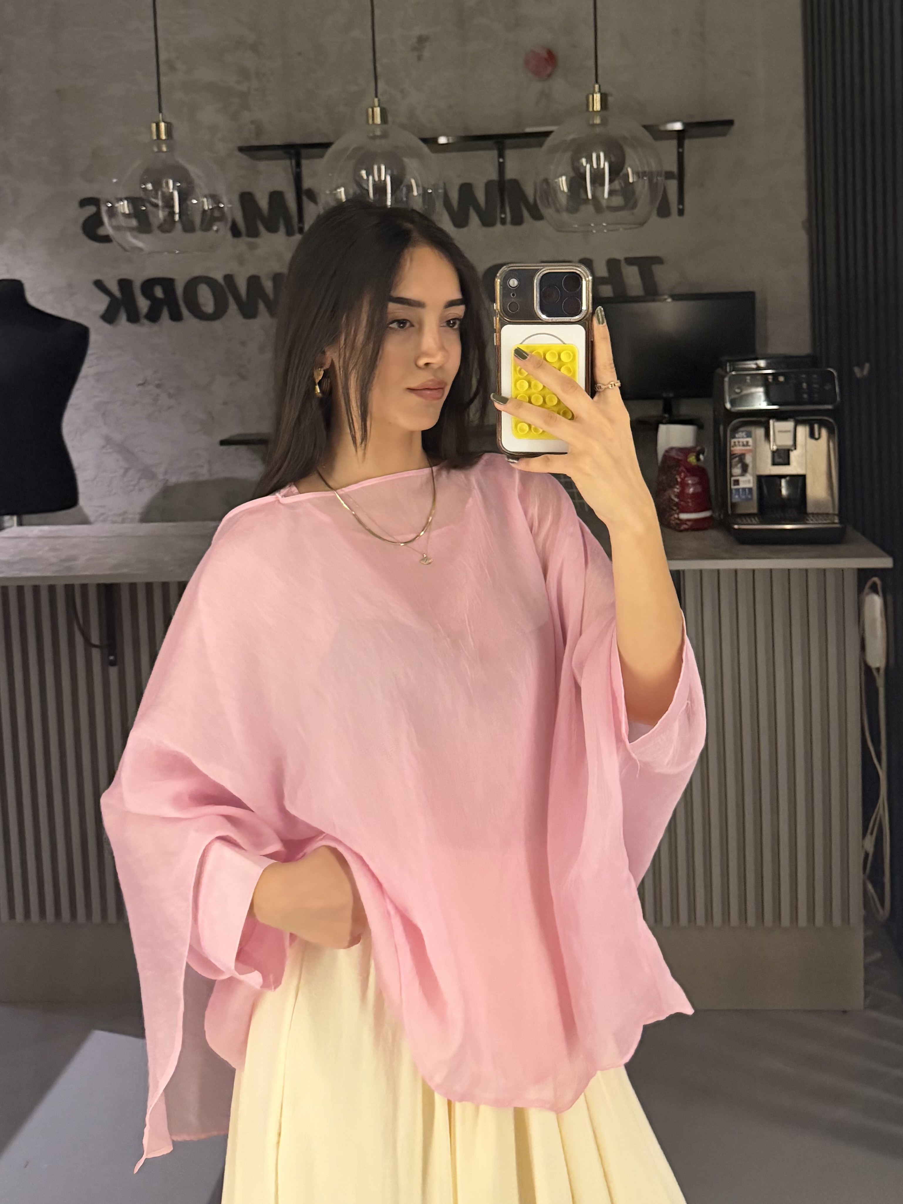 PEMBE TÜL SALAŞ GÖMLEK