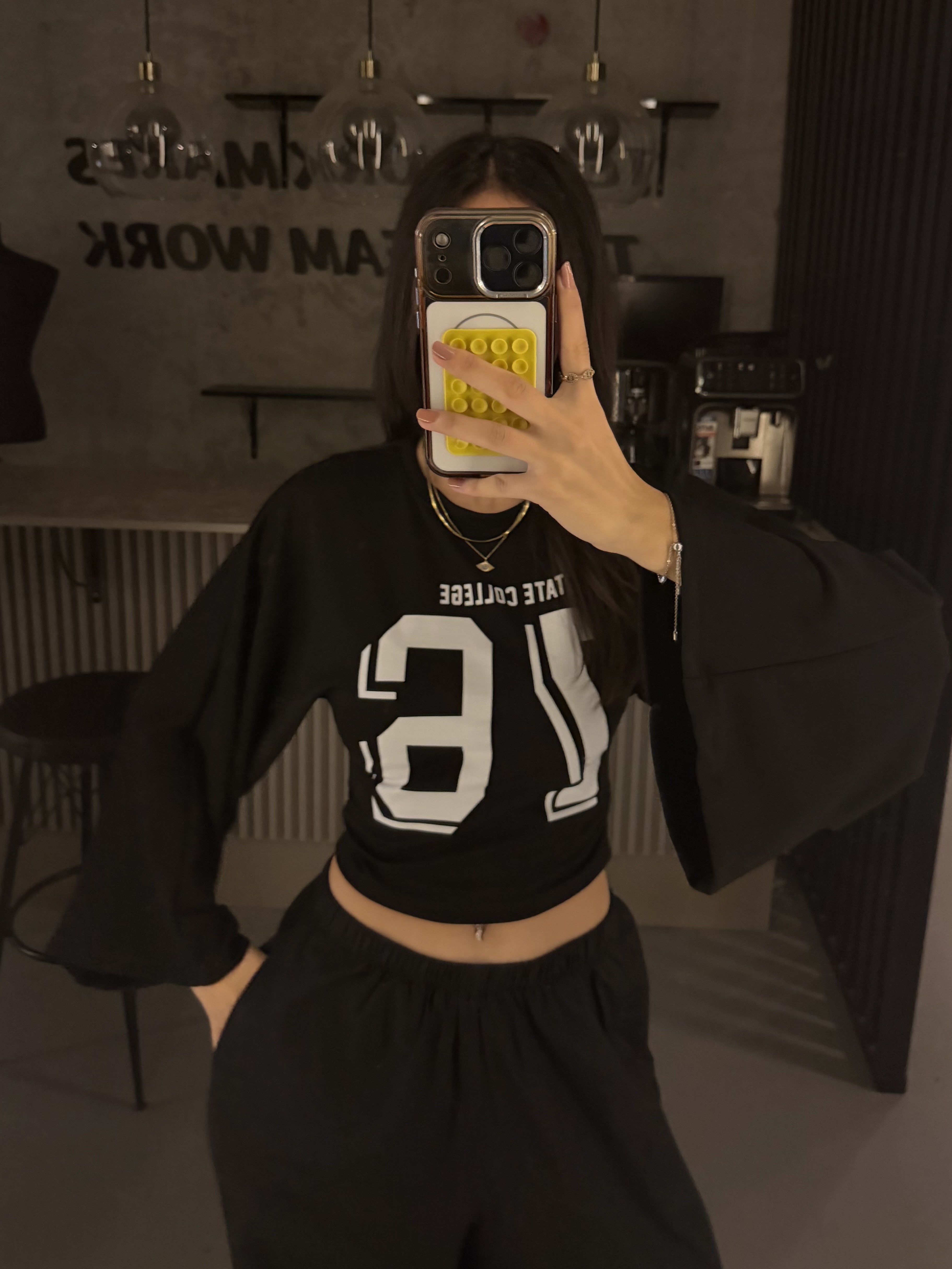 SİYAH BASKILI BEL KORSELİ BODY