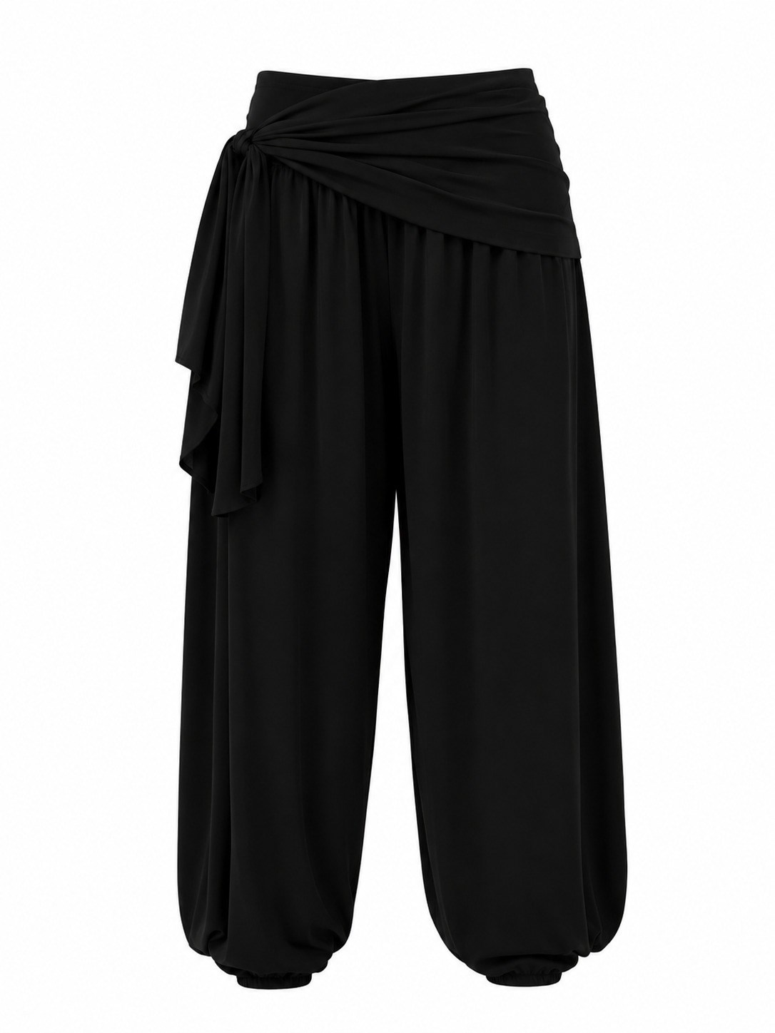 SİYAH FULARLI SANDY KUMAŞ PANTOLON