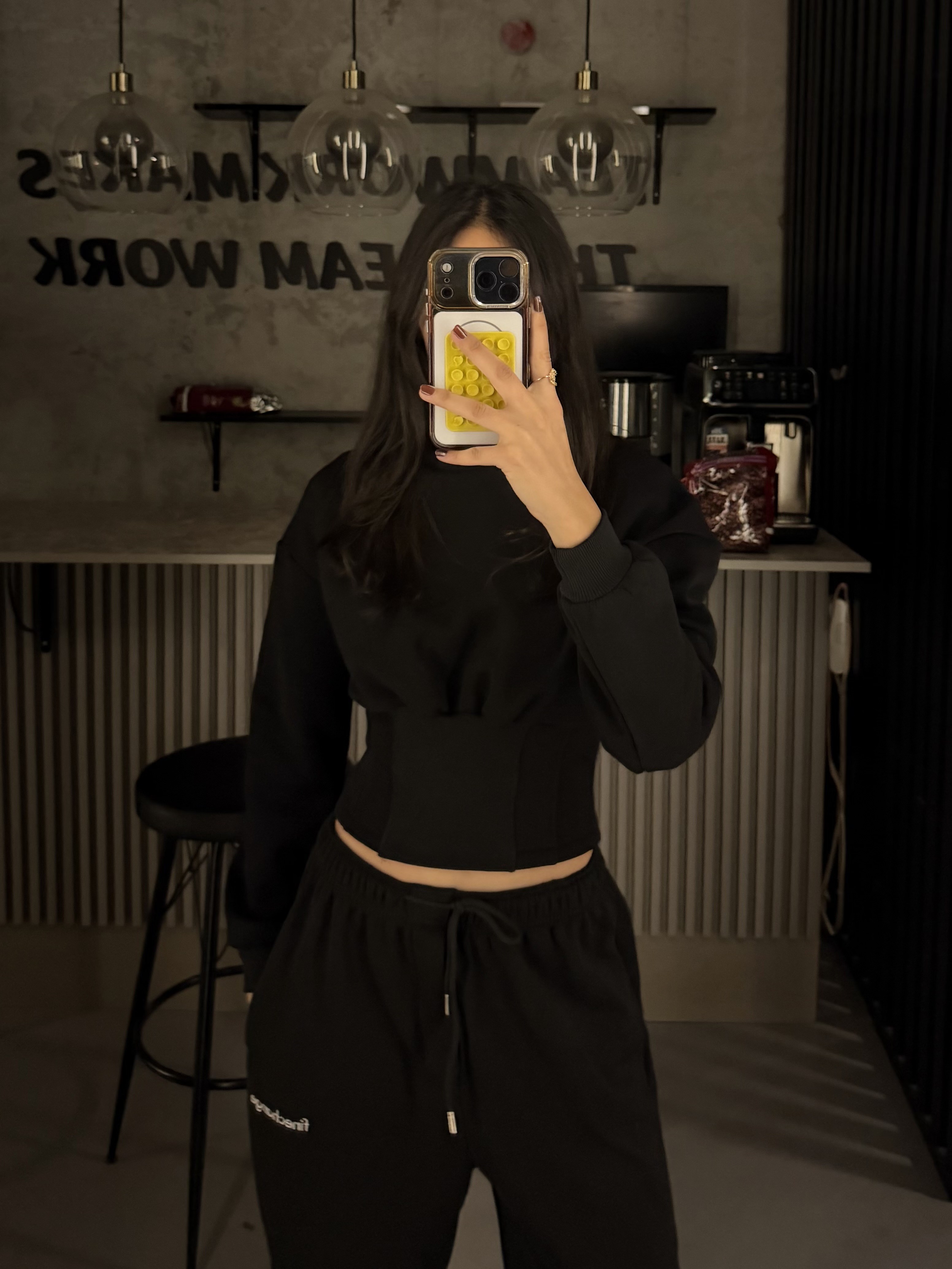 SİYAH KORSE KAPÜŞONLU SWEAT