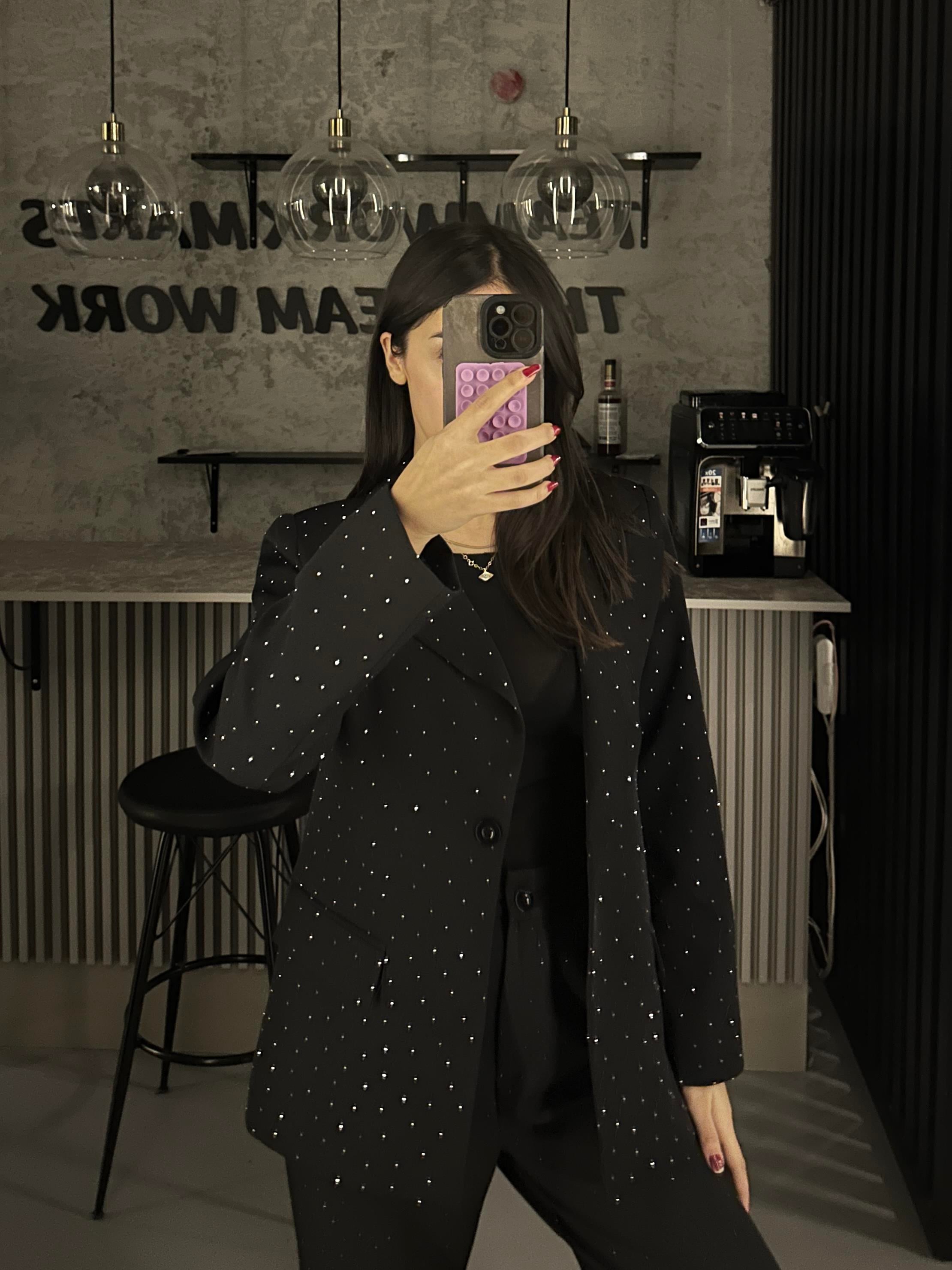 SİYAH TAŞLI BLAZER CEKET