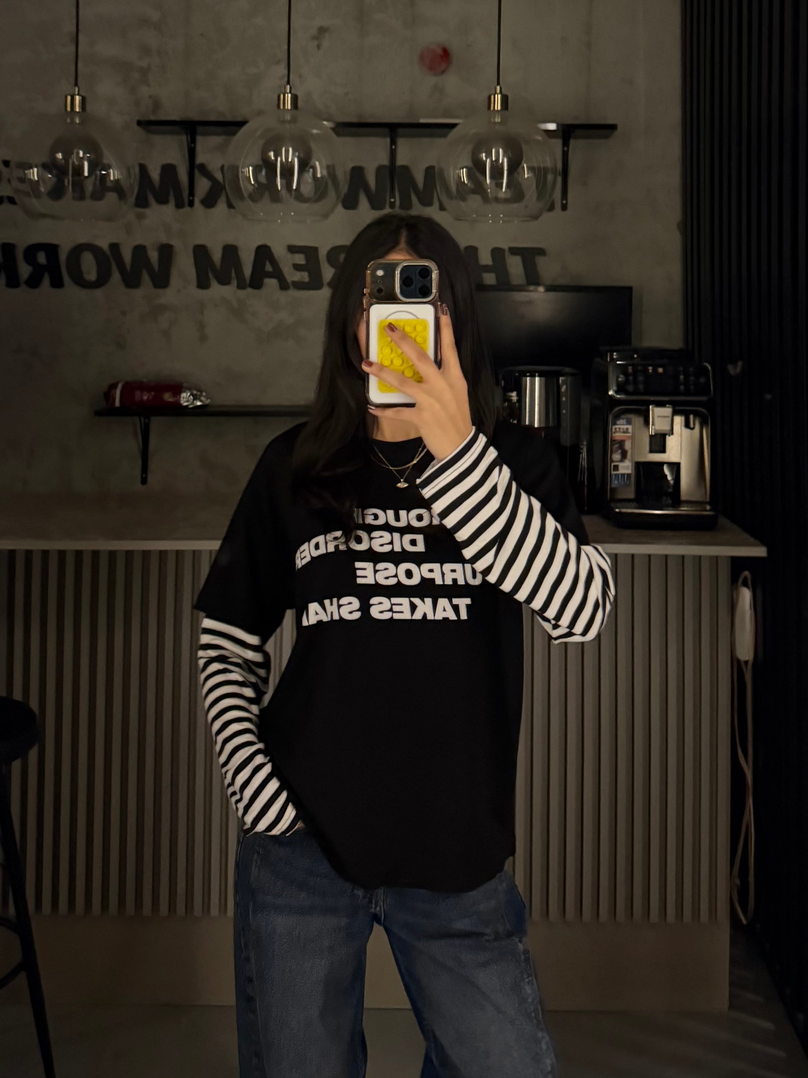SİYAH THROUGH ÇİZGİLİ SWEATER
