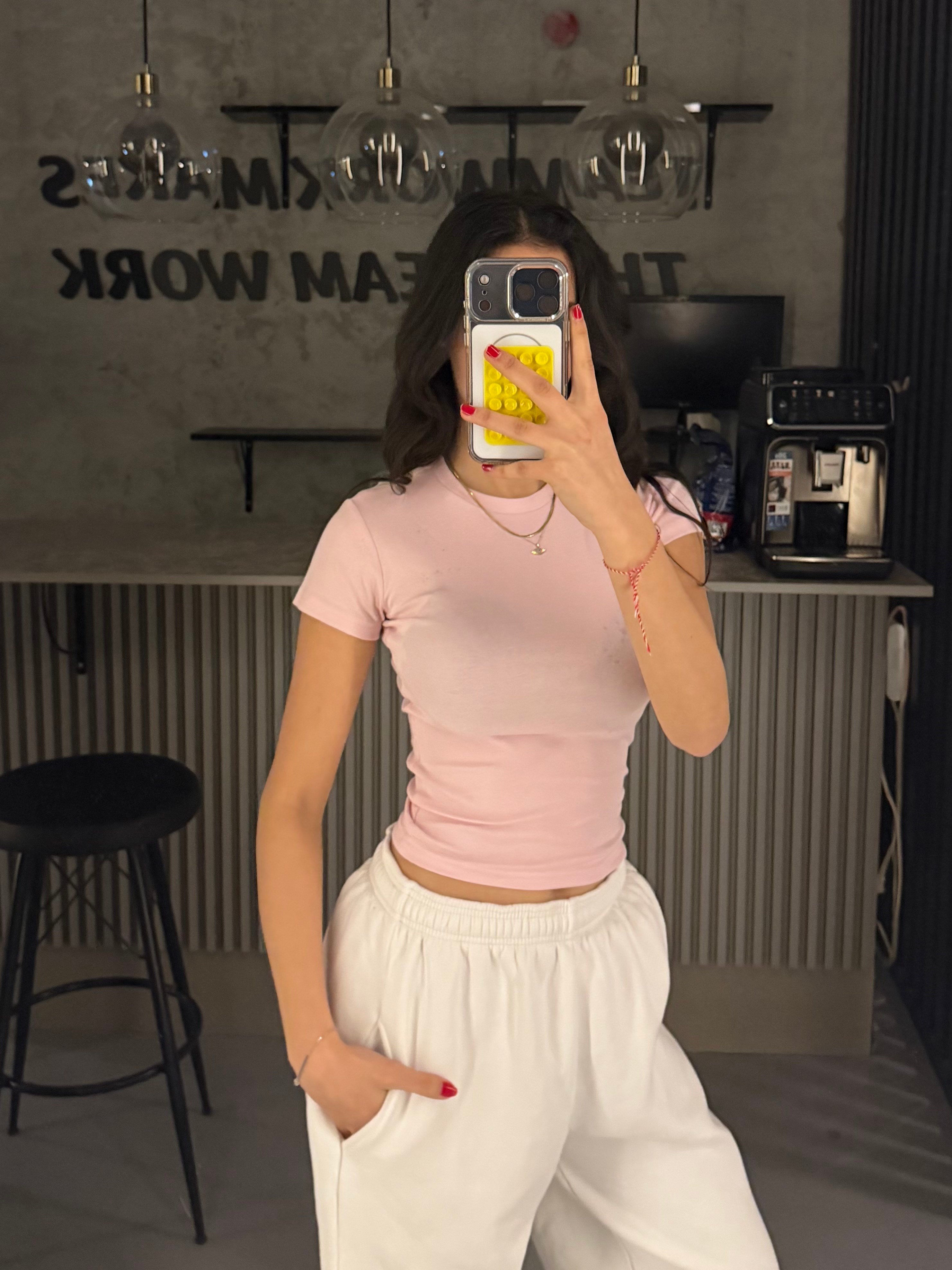 TOZ PEMBE KISA KOLLU BODY