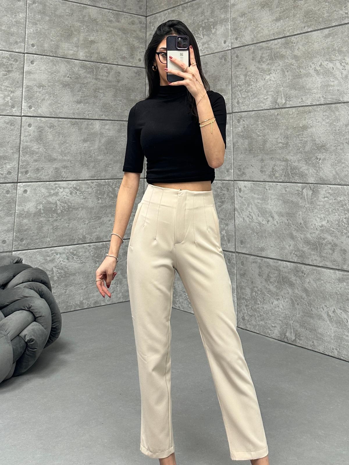 ZR MODEL KUMAŞ PANTOLON KREM