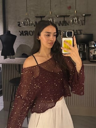 BORDO PULLU CROP TOP