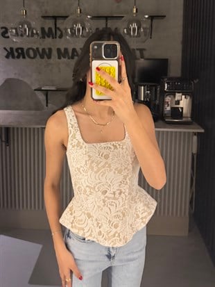 DANTEL BAĞLAMALI KORSE  BLUZ