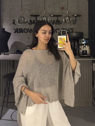 GRİ SALAŞ PULLU PANÇO