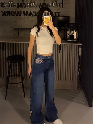 İŞLEMELİ PANTOLON JEAN