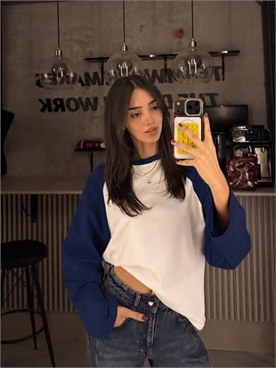 LACİVERT REGLAN KOL SWEATER