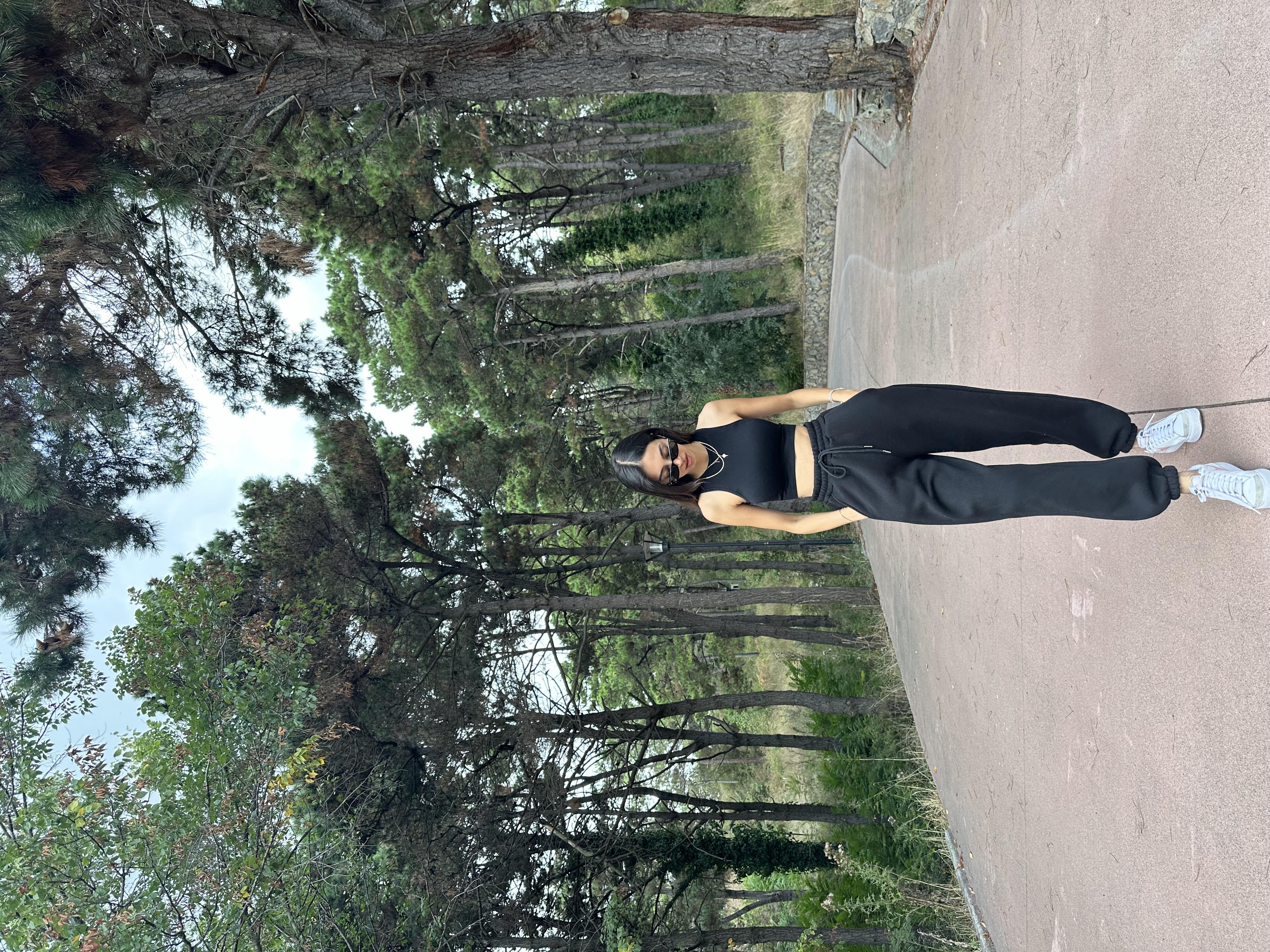 3 İPLİK SİYAH  PAMUKLU OVERSIZE EŞOFMAN 