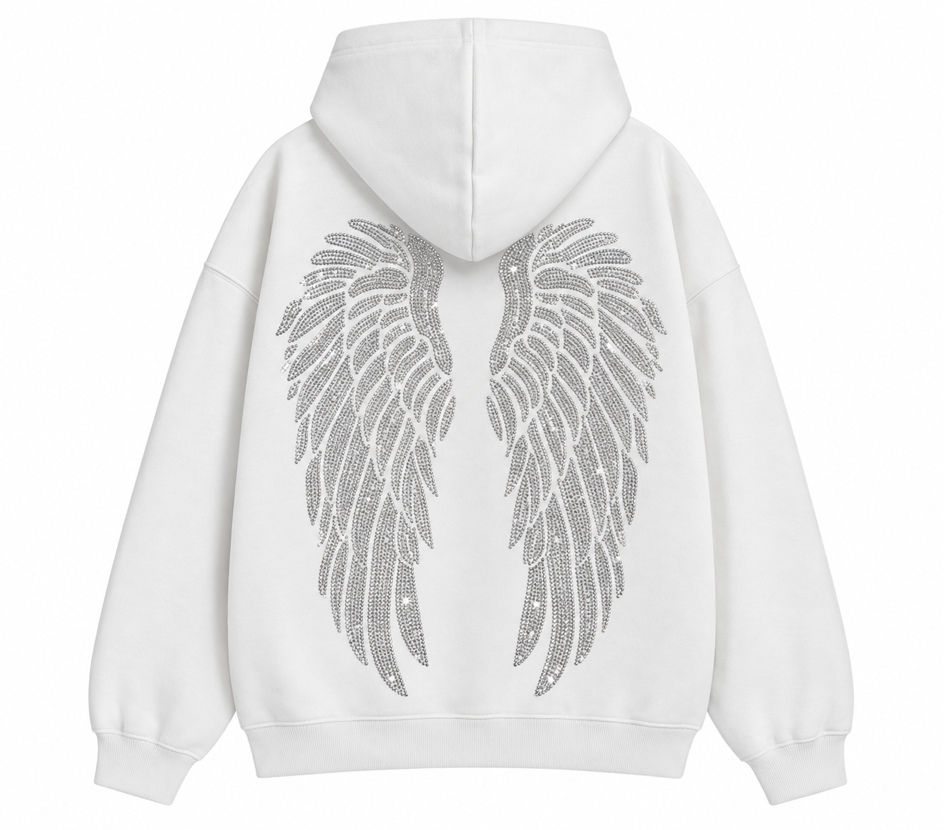 BEYAZ ANGEL TAŞLI SWEATSHIRT