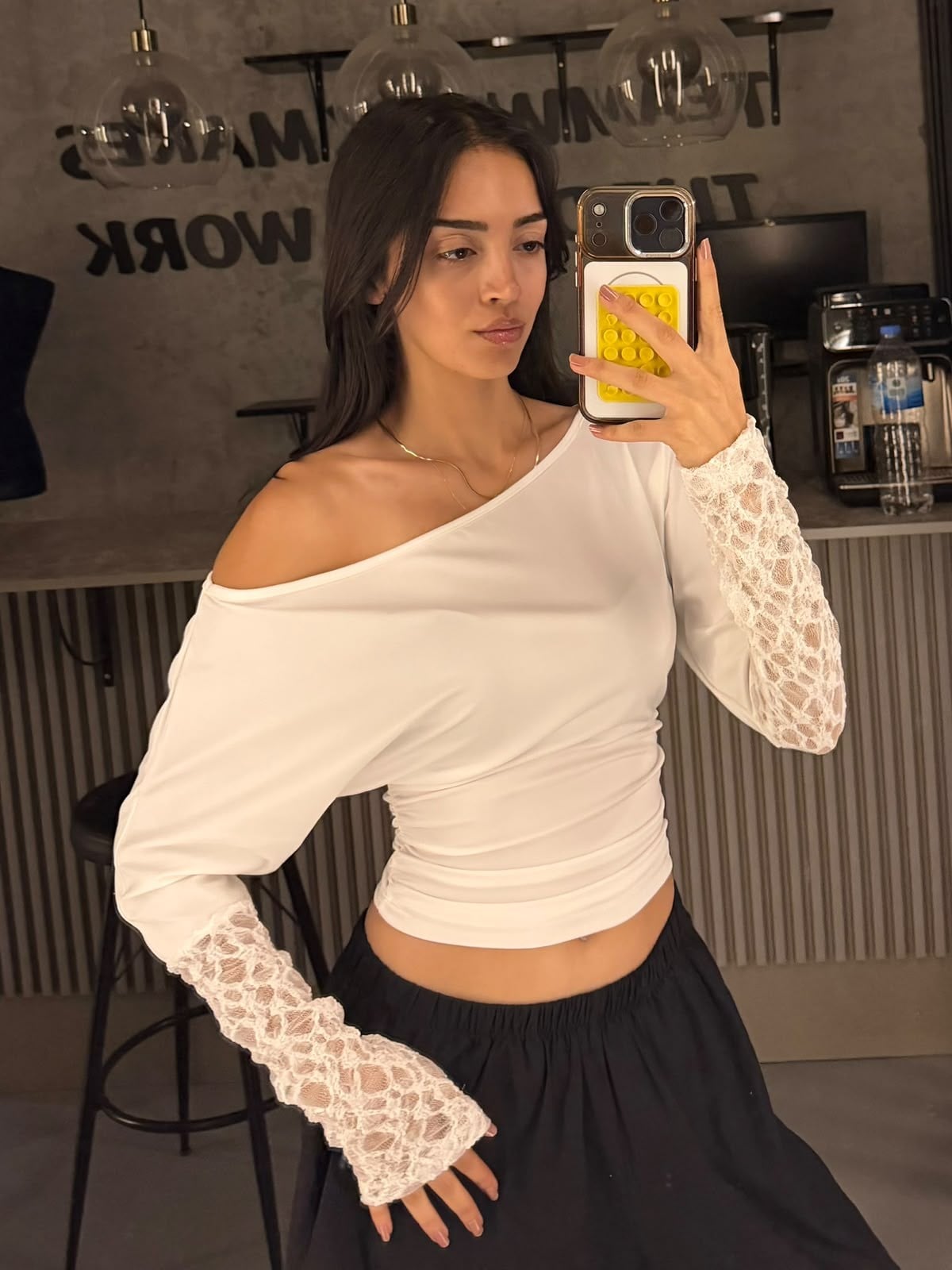 BEYAZ DANTEL KOL BEL KORSELİ BODY
