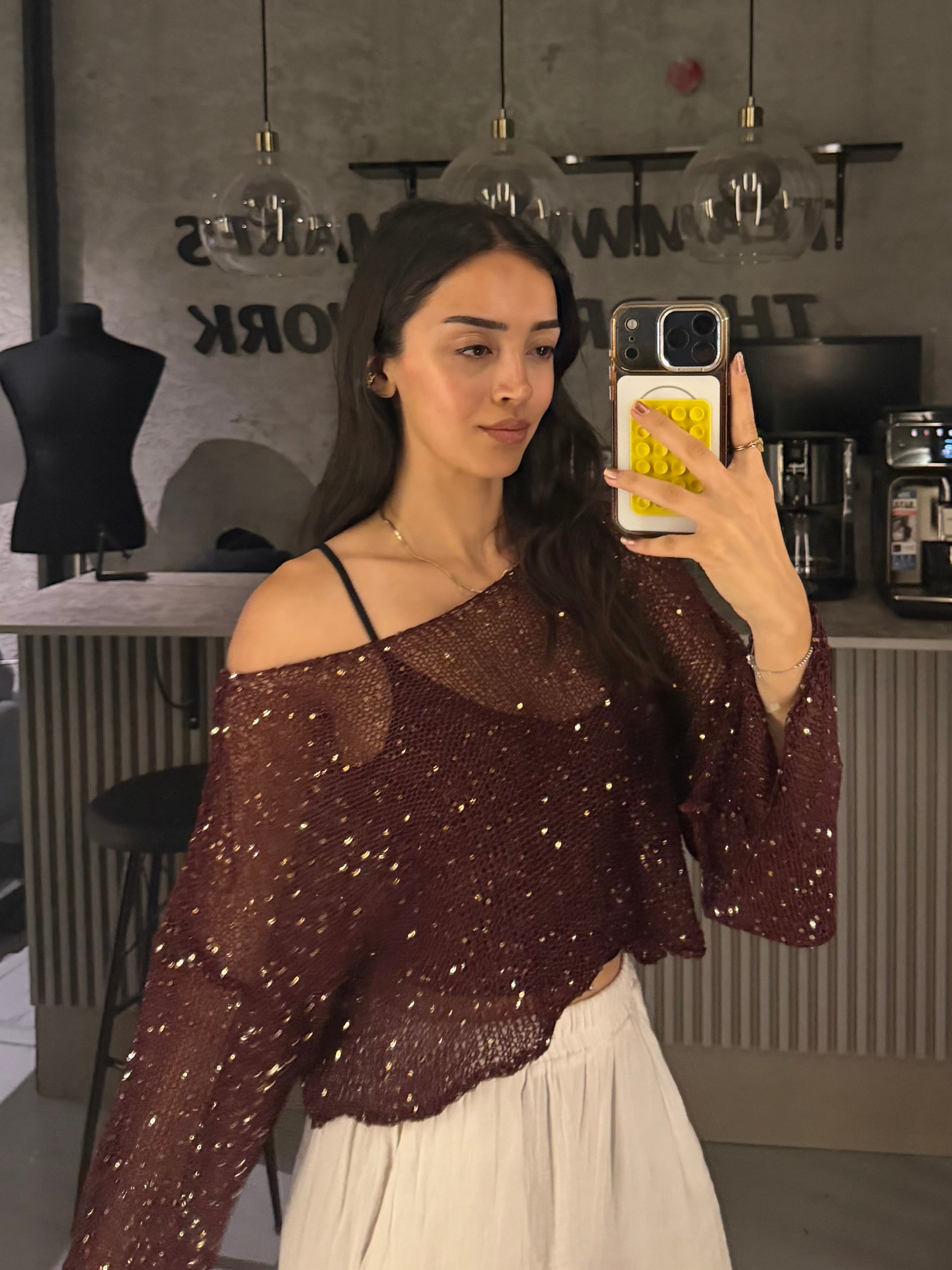 BORDO PULLU CROP TOP