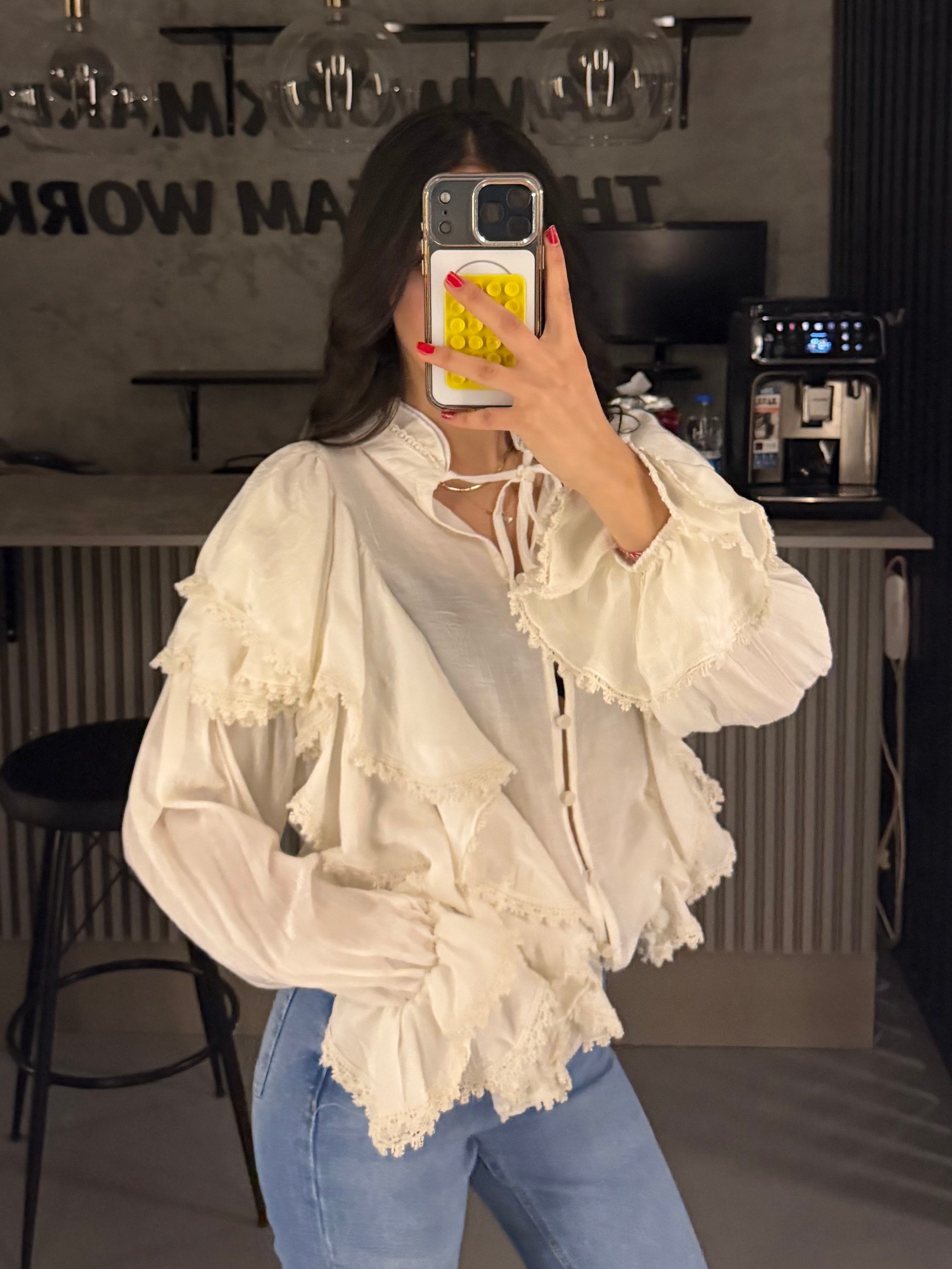 DANTEL DETAY BLUZ GÖMLEK