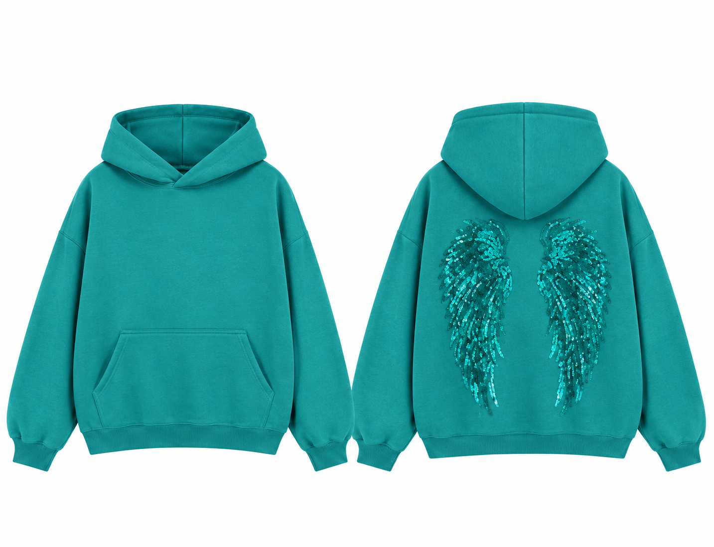 FC ANGEL 3 İPLİK ŞARDONLU PULLU  TURKUAZ SWEATSHIRT