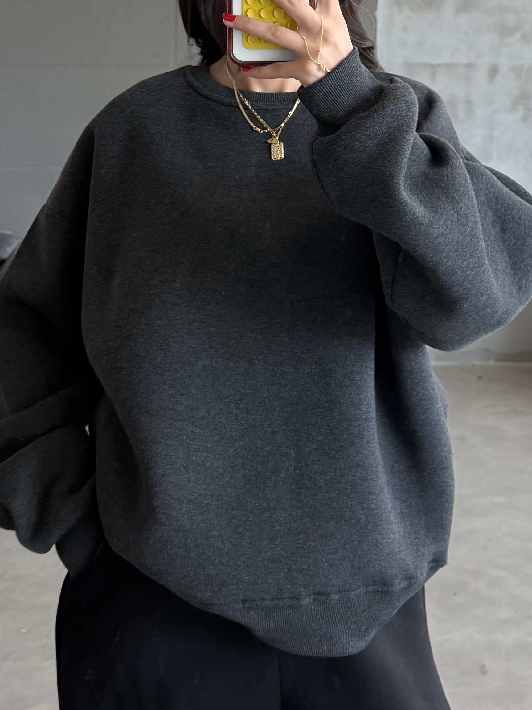 FC ANTRASİT BİSİKLET YAKA 3 İPLİK SWEATSHIRT