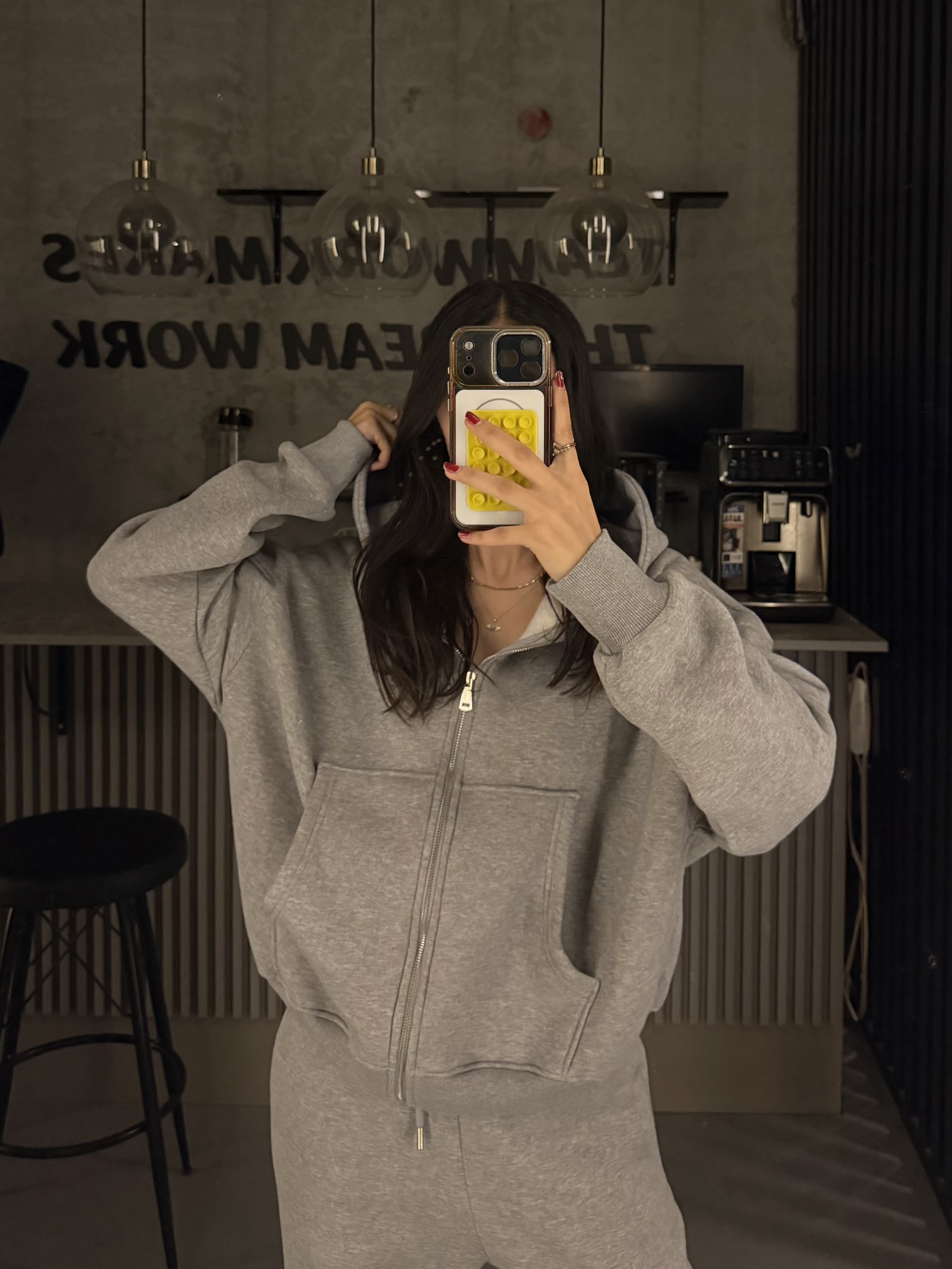 FC GRİ TAM FERMUARLI KAPÜŞONLU 3 İPLİK SWEATSHIRT