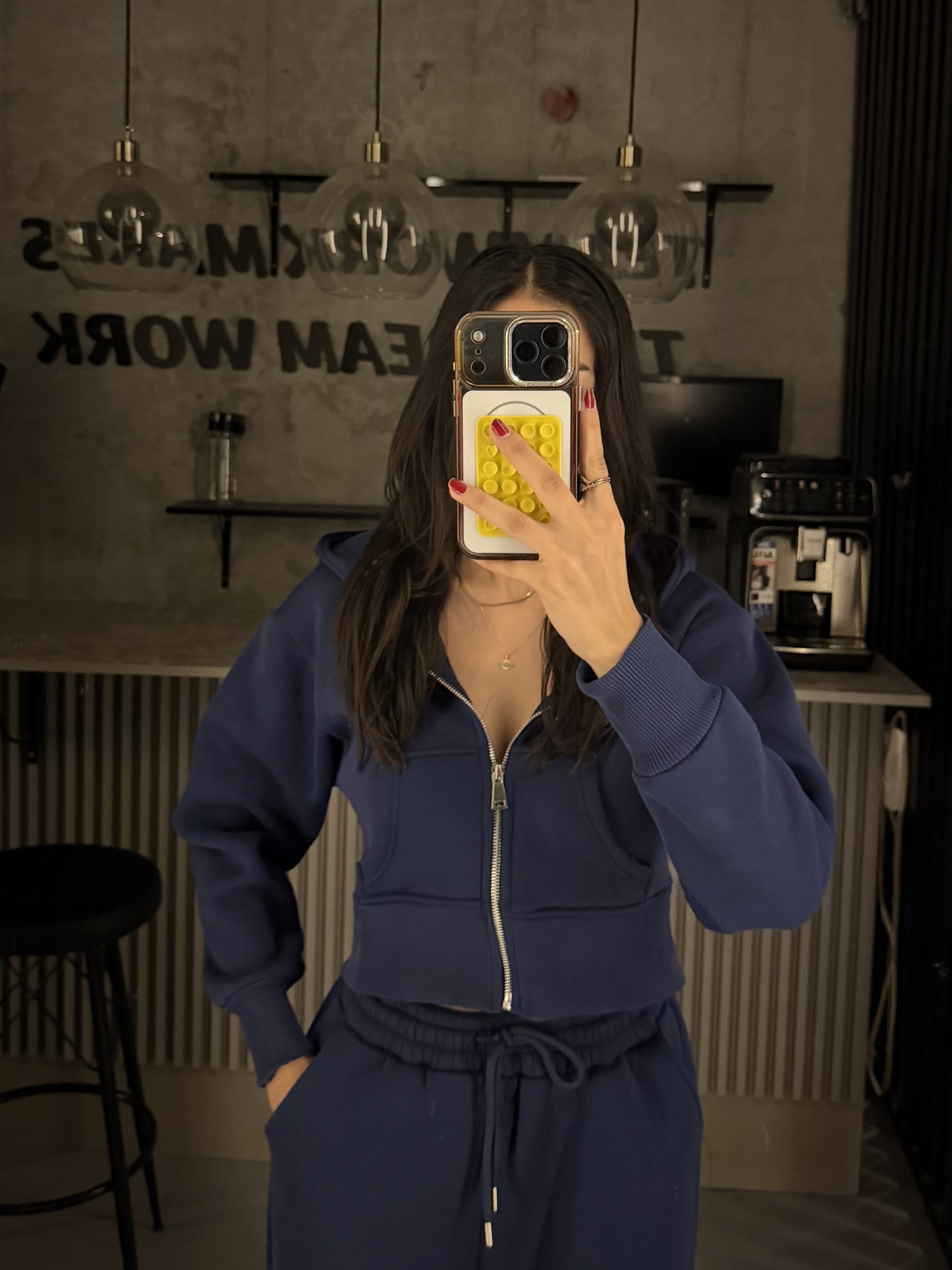 FC İNDİGO MAVİ CROPZIP 3 İPLİK SWEATSHIRT