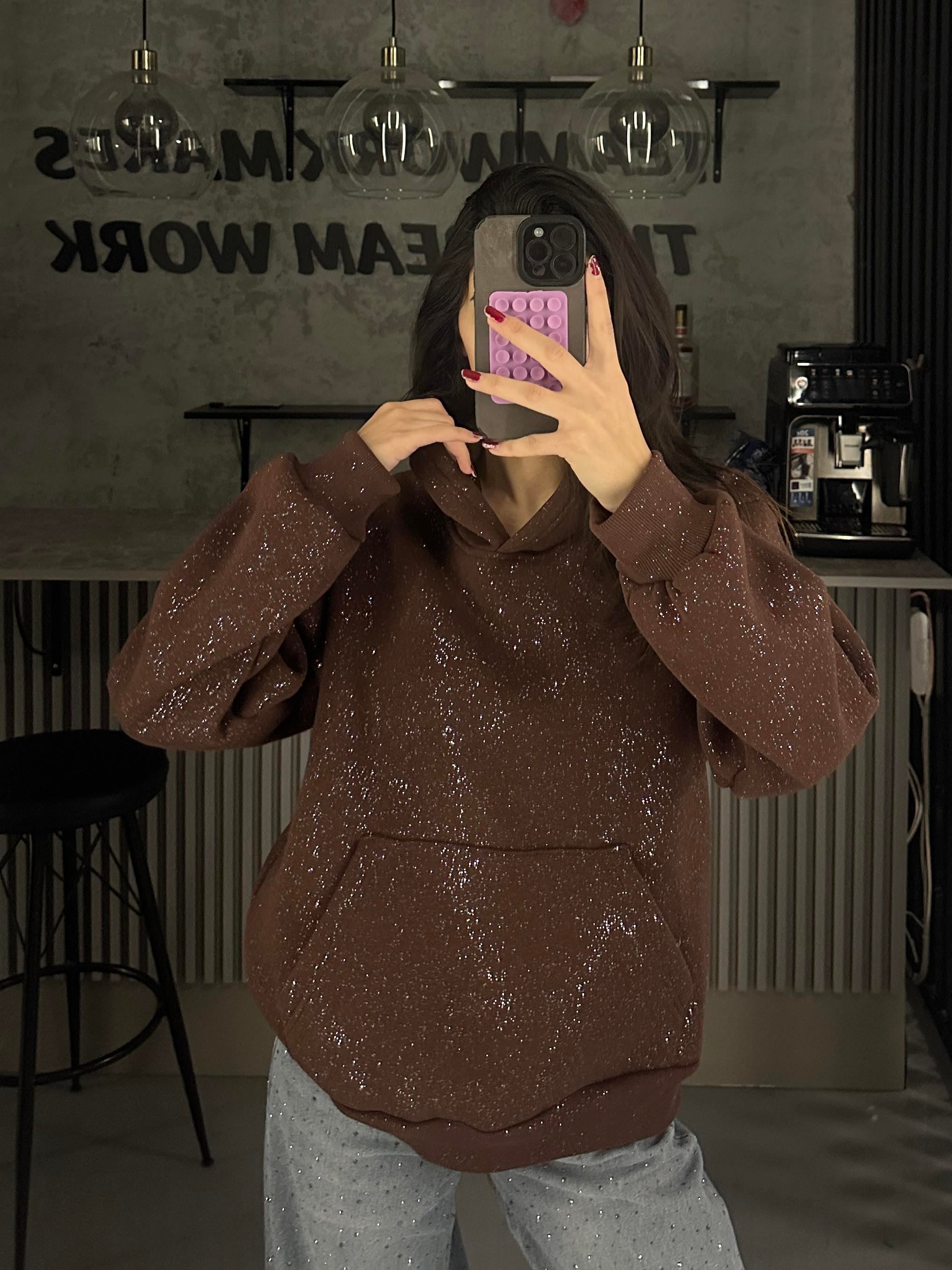 FULL SİMLİ KAHVE SWEATSHİRT