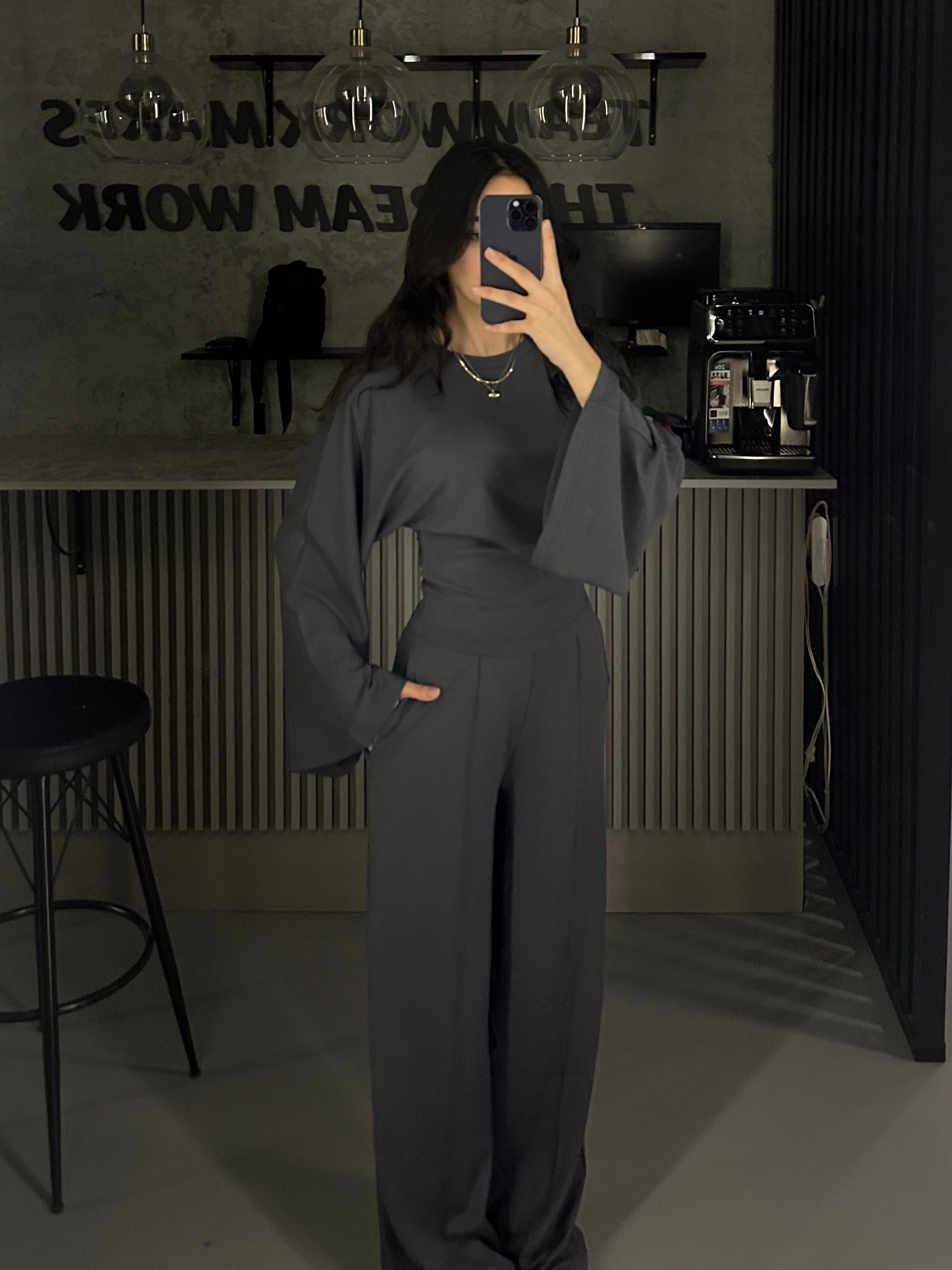 FÜME BEL KORSELİ MODAL KUMAŞ TAKIM