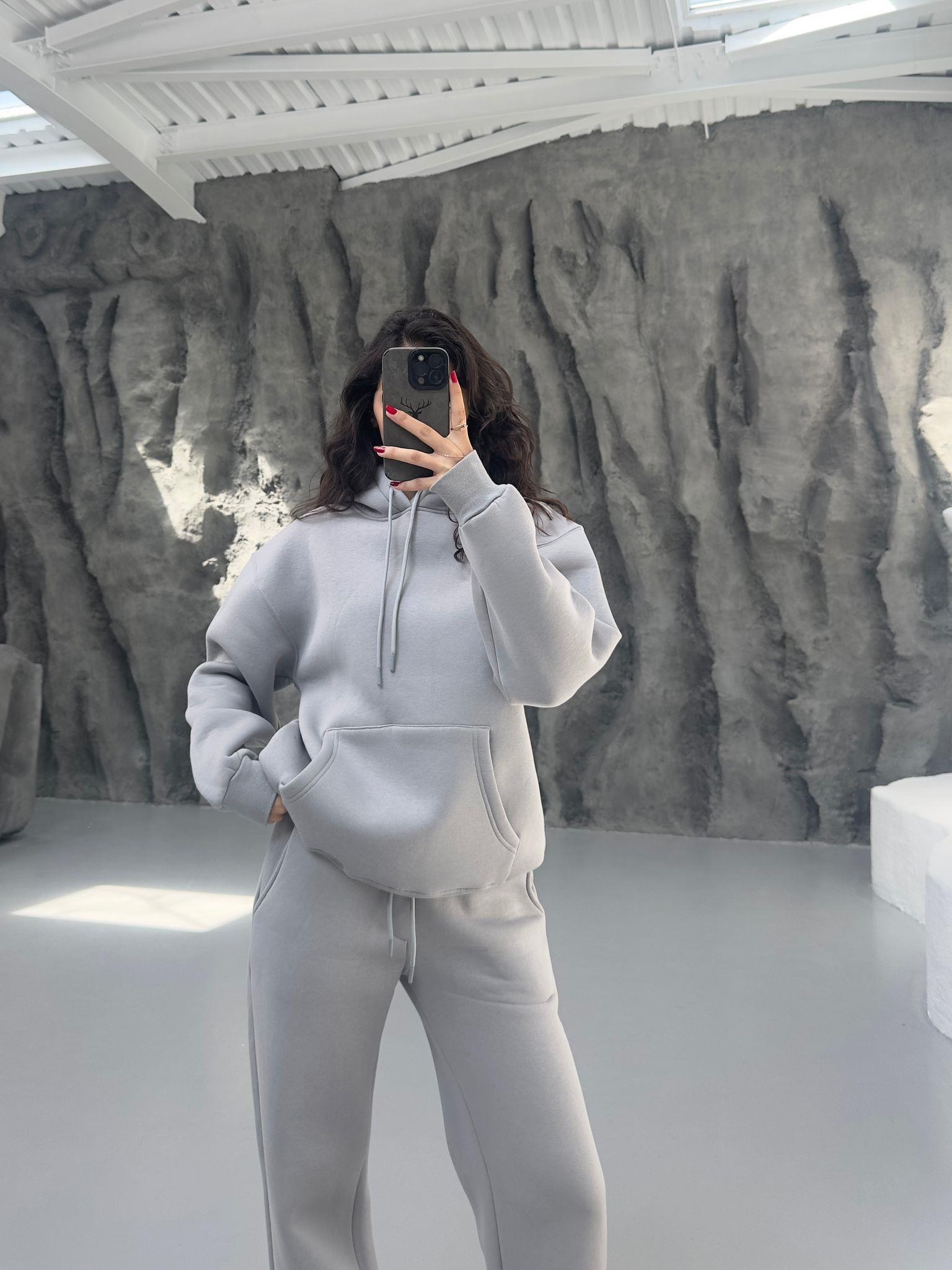 GRİ 3 İPLİK KAPÜŞONLU SWEAT