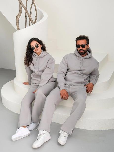 GRİ KAPÜŞONLU SWEAT EŞOFMAN TAKIM