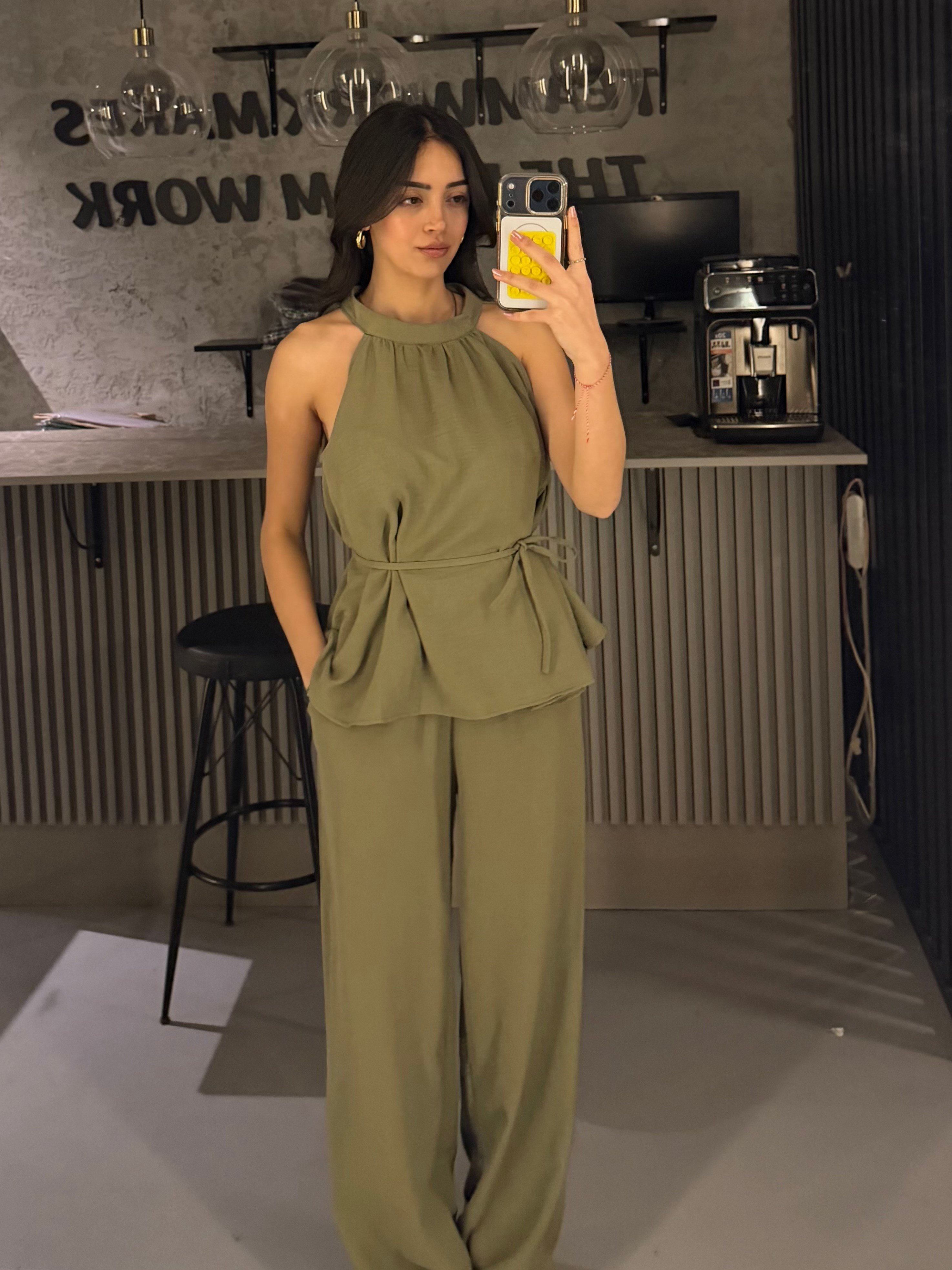HAKİ KETEN BAĞLAMALI  TAKIM