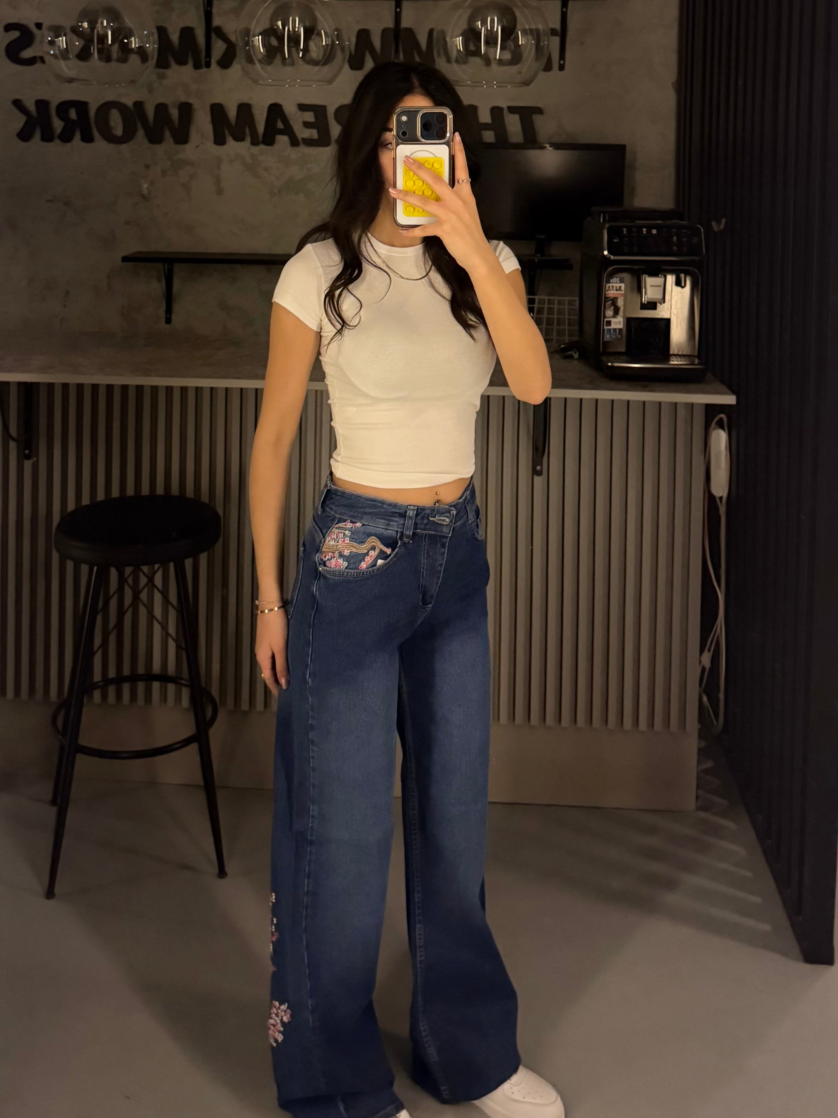İŞLEMELİ PANTOLON JEAN