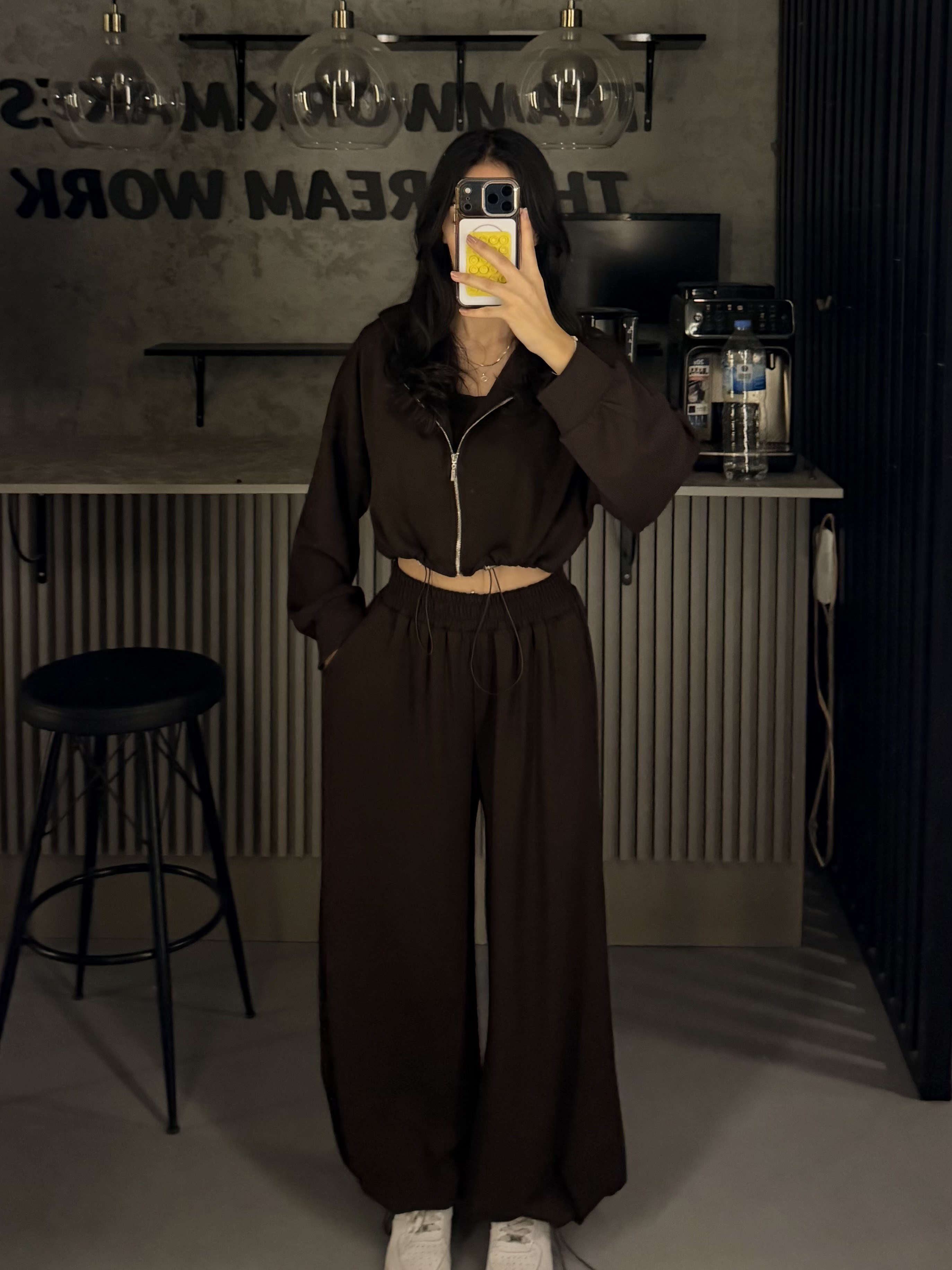 KAHVE 3 LÜ CROP FERMUARLI TAKIM