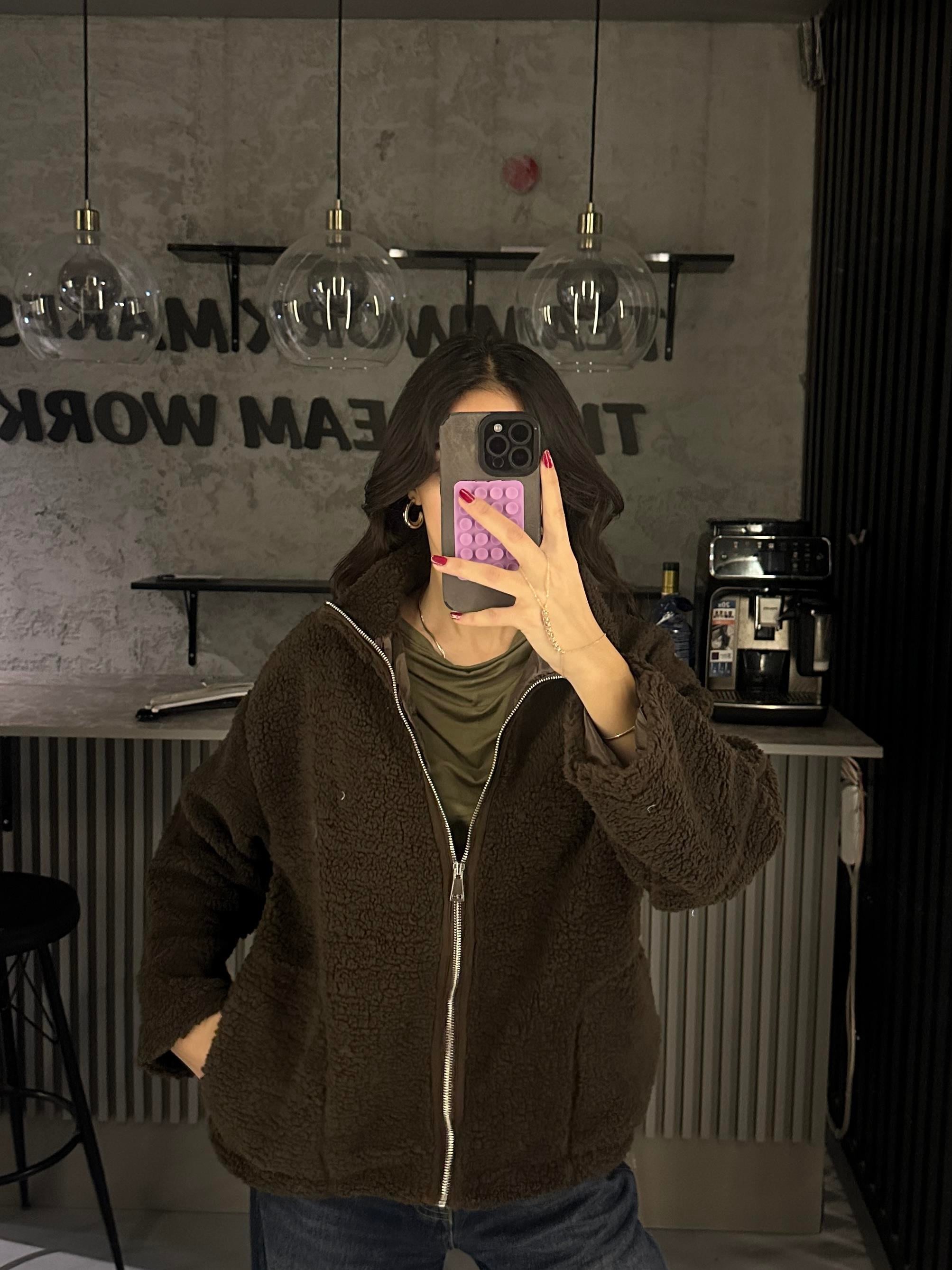 KAHVE ASTARLI VİRAL PELUŞ CEKET