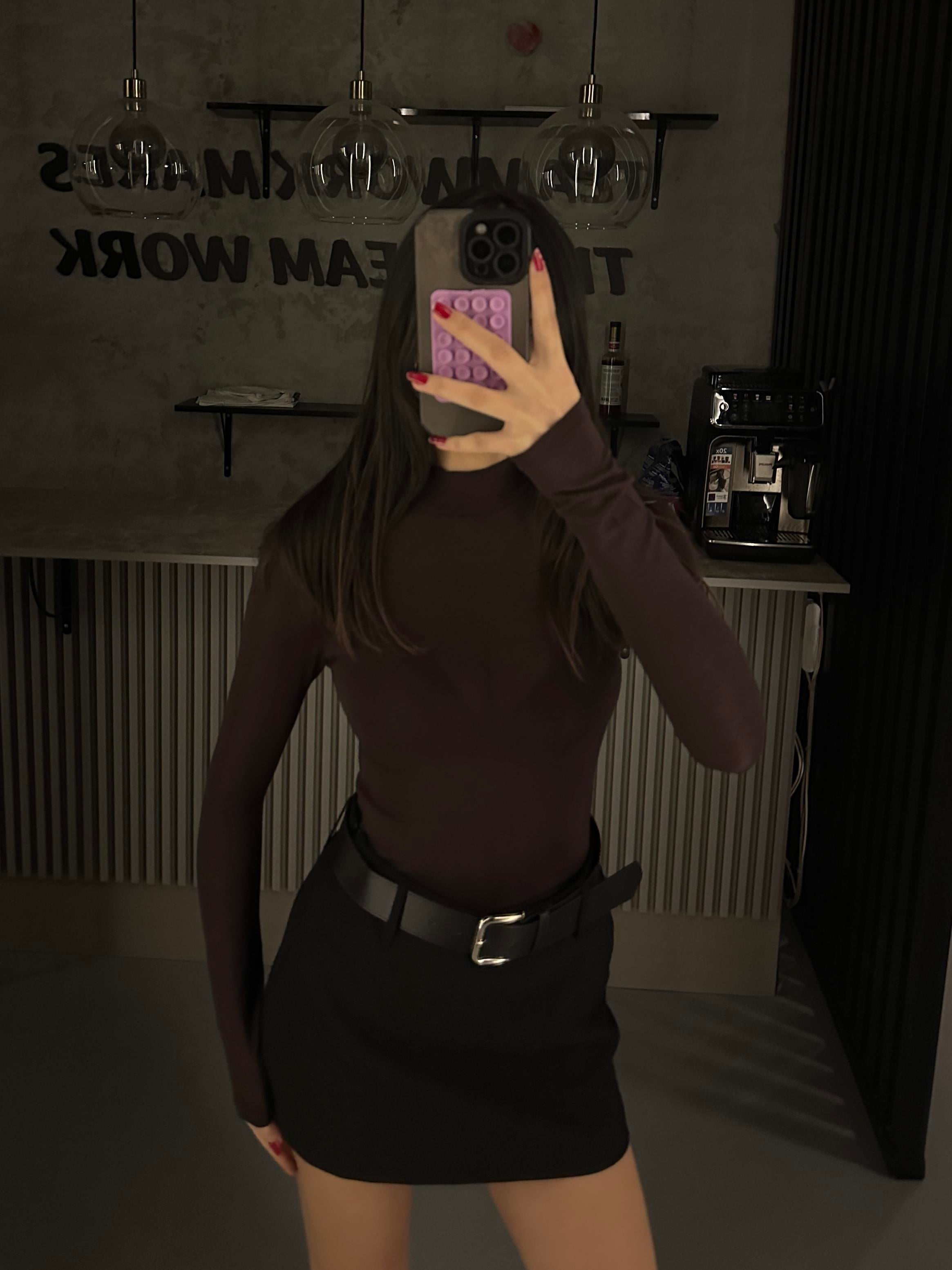 KAHVE BALIKÇI YAKA TRANSPARAN BODY