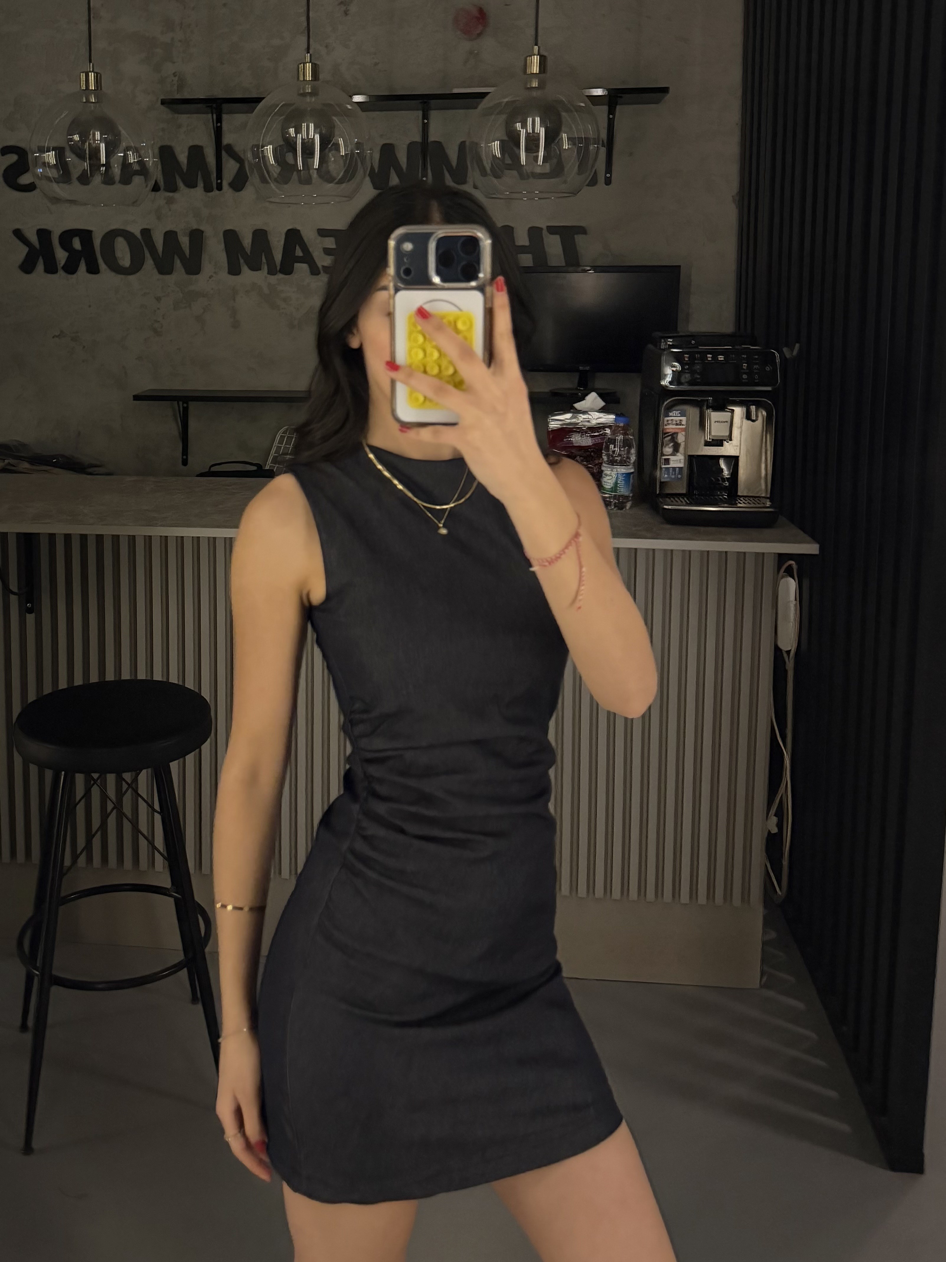 KOT BÜZGÜLÜ MİNİ ELBİSE 