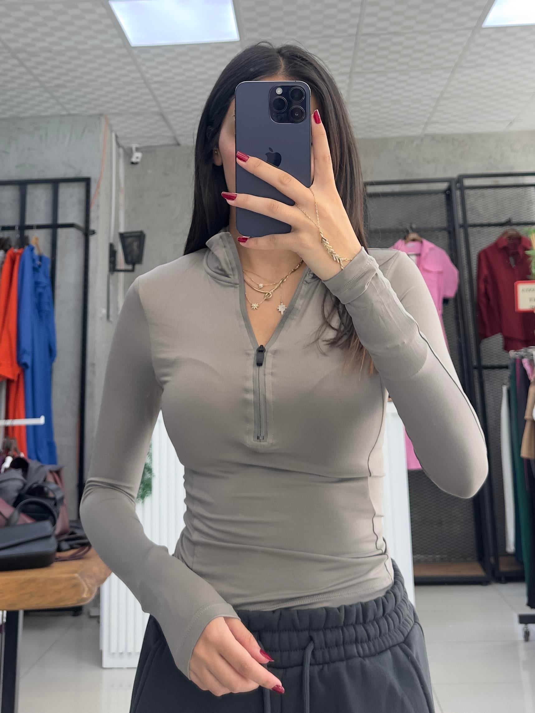 KREM YUMUŞAK DOKU FERMUARLI BODY
