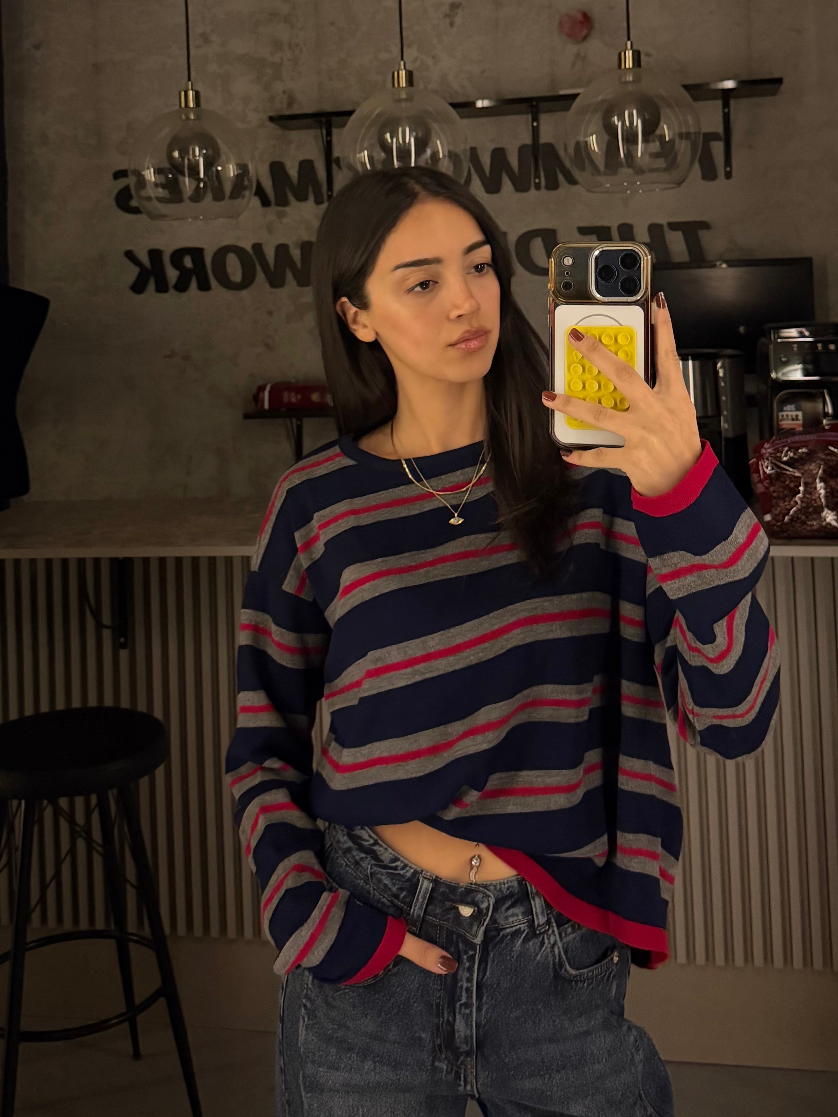 LACİVERT ÇİZGİLİ TRİKO