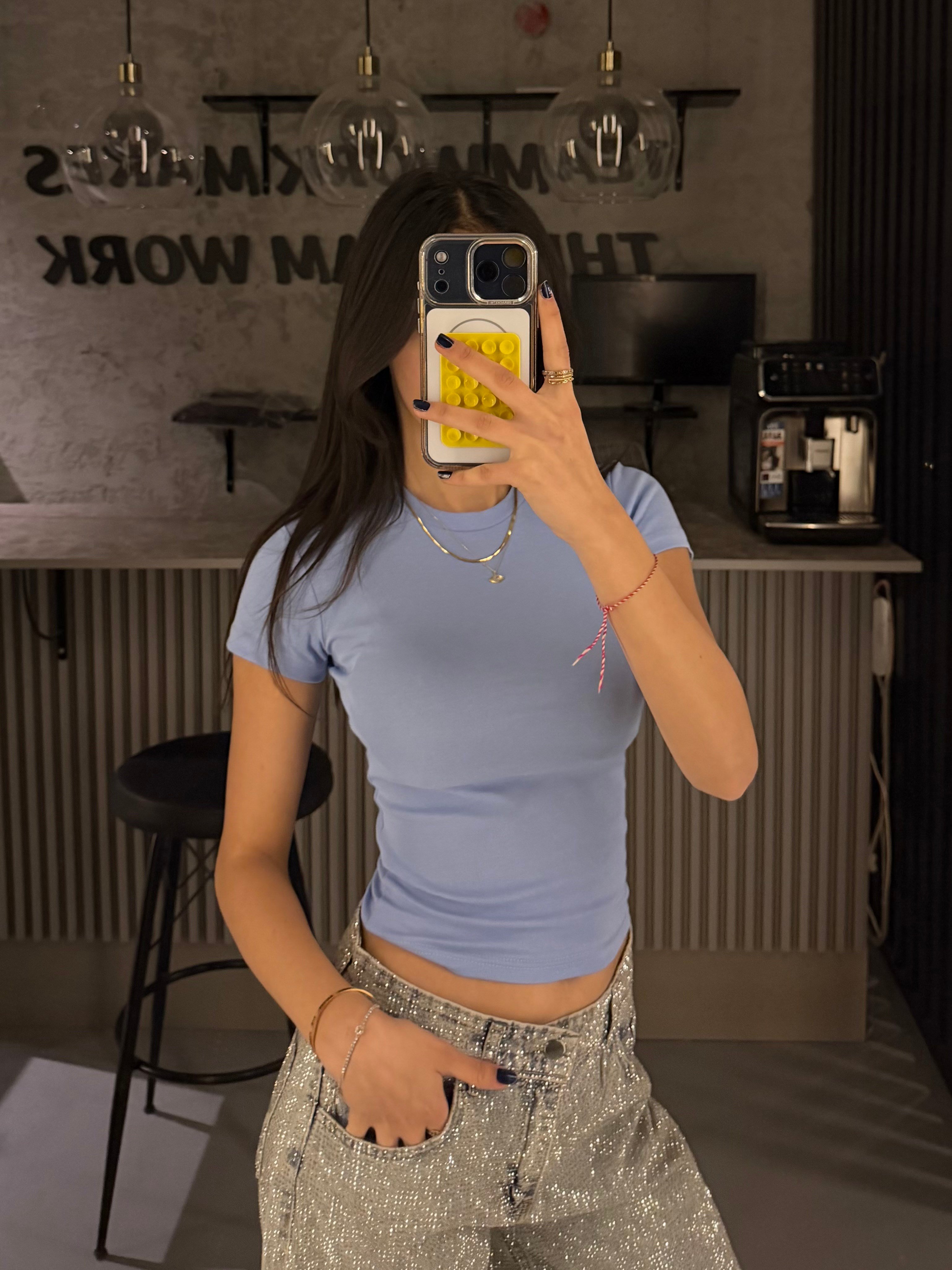 MAVİ KISA KOLLU BODY