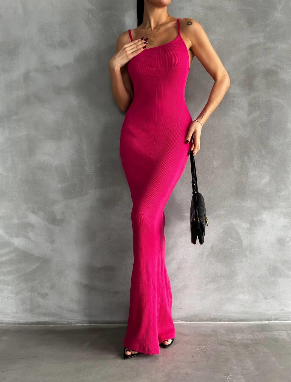 MAXİ BOY PEMBE ASKILI KAŞKORSE BİSE