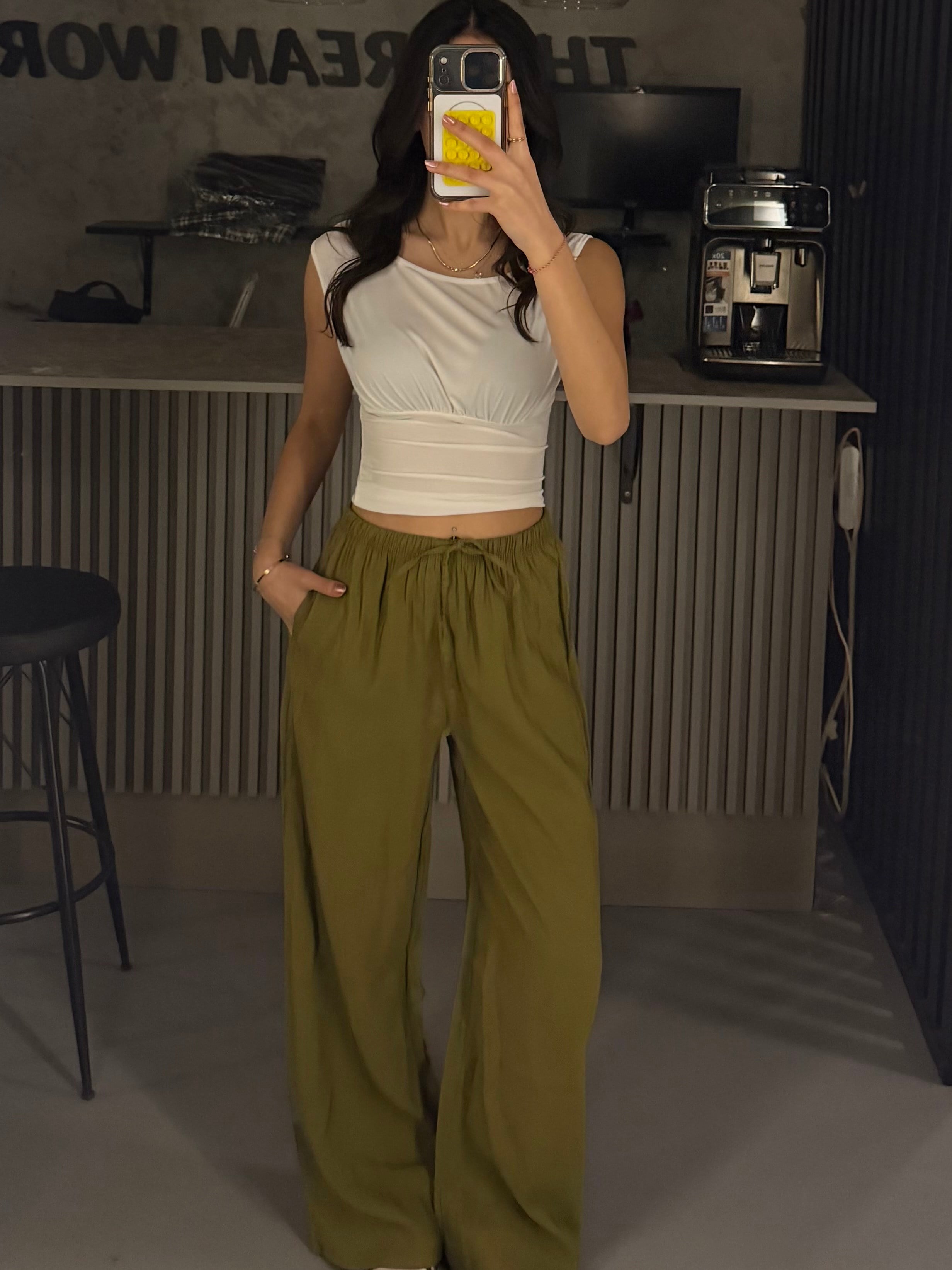 MODAL KUMAŞ YAĞ SARISI  PANTOLON