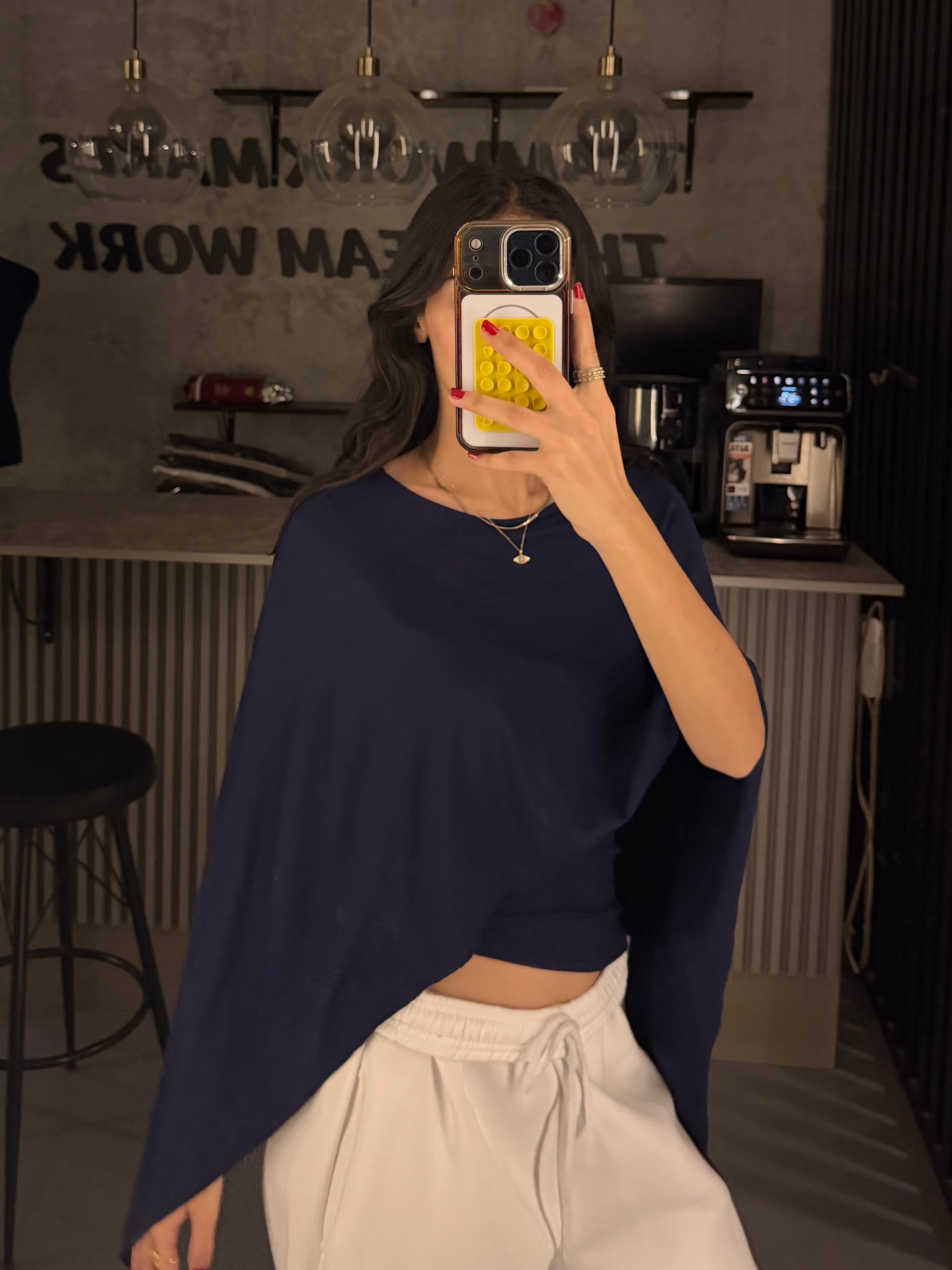 PELERİN LACİVERT BLUZ