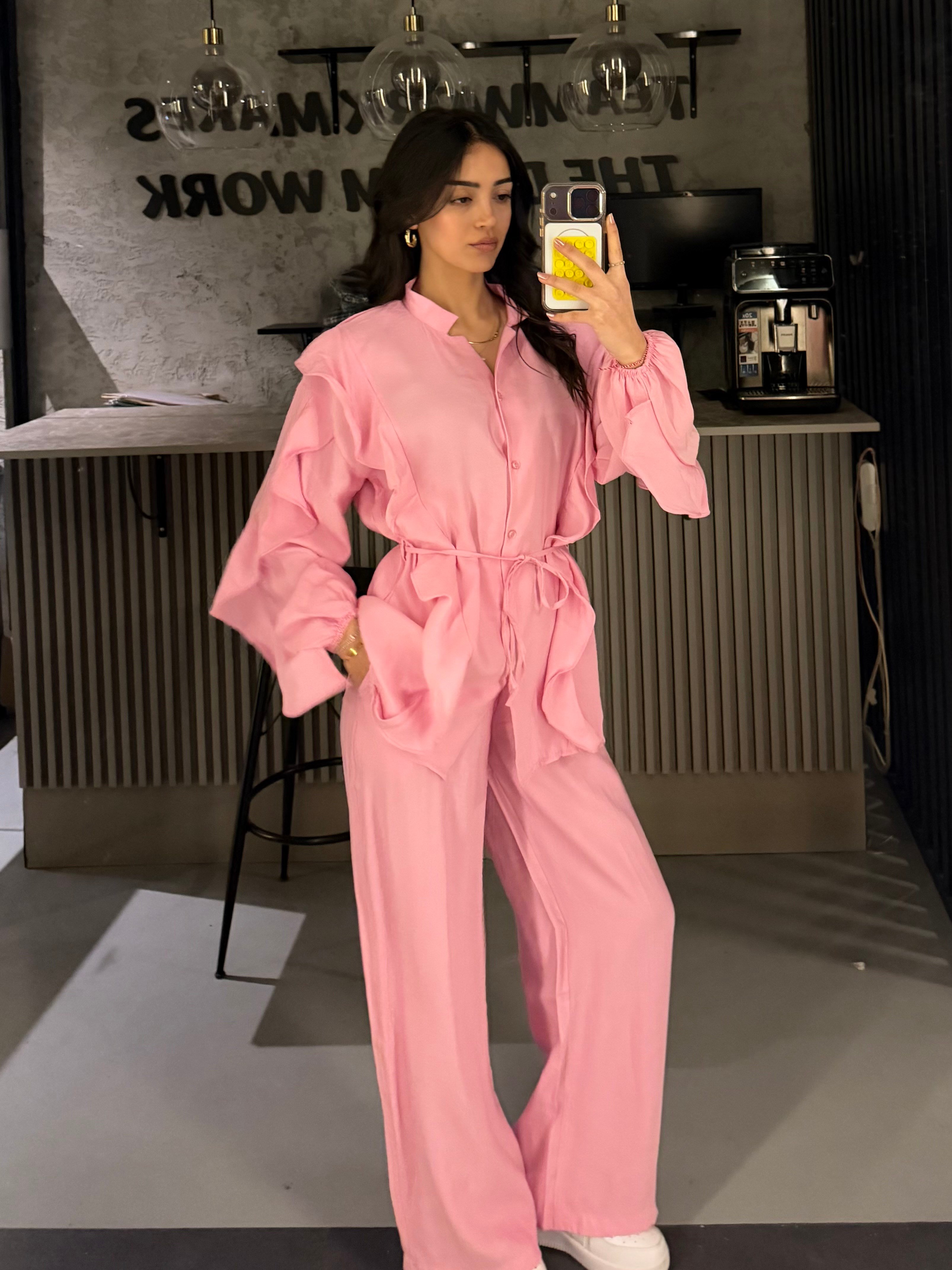 PEMBE FIRFIR BAĞLAMALI TAKIM