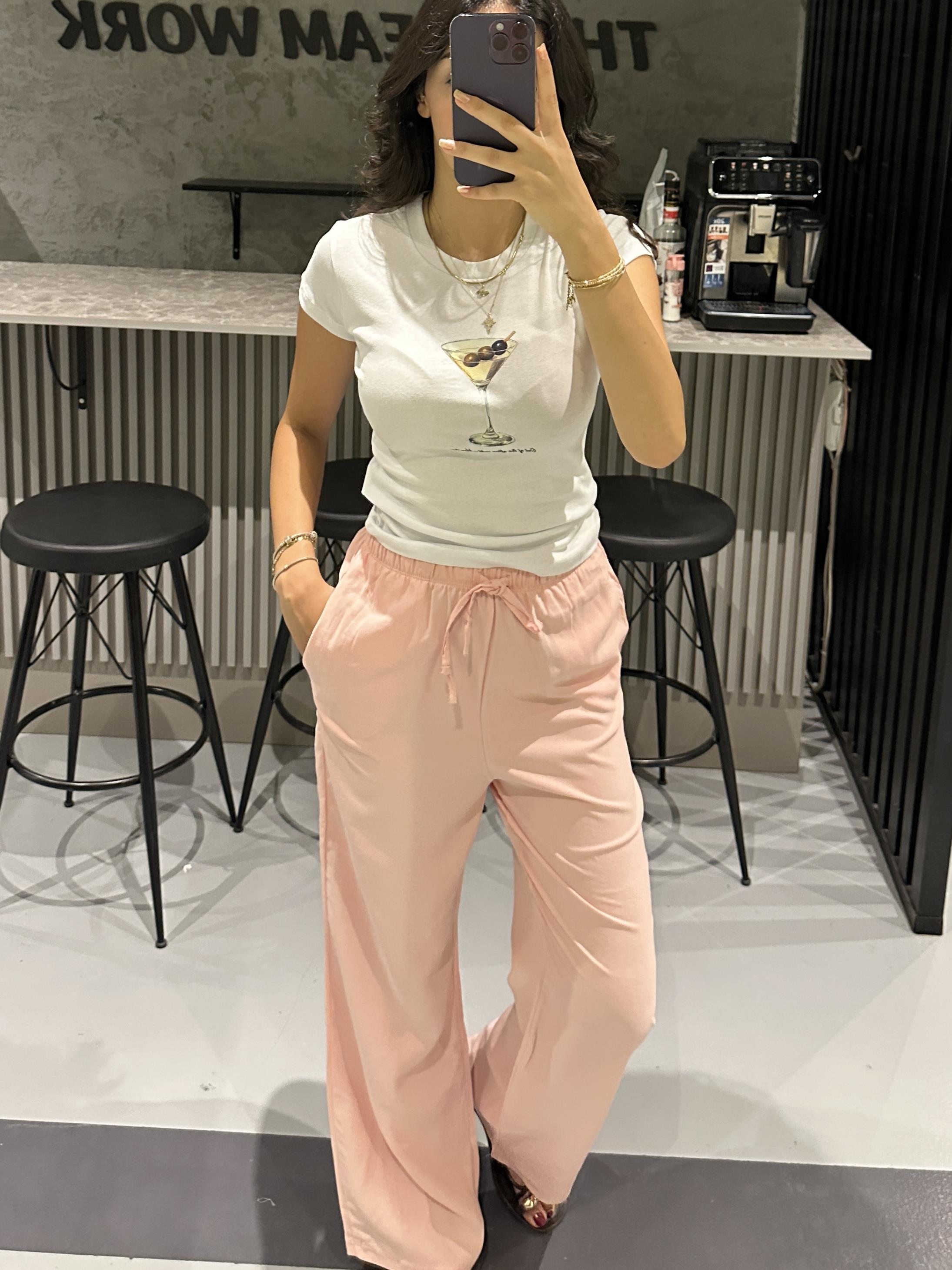 PEMBE TENSEL MASSİ PANTOLON