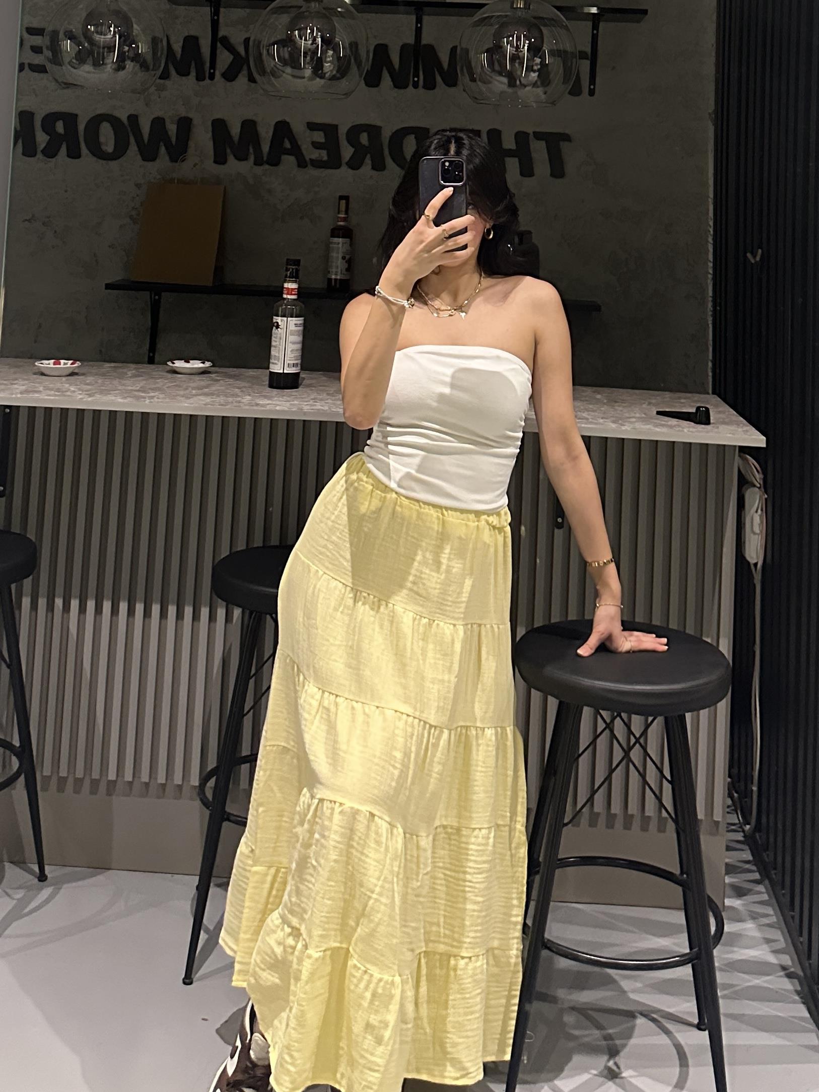 SARI MAXİ BOY ETEK