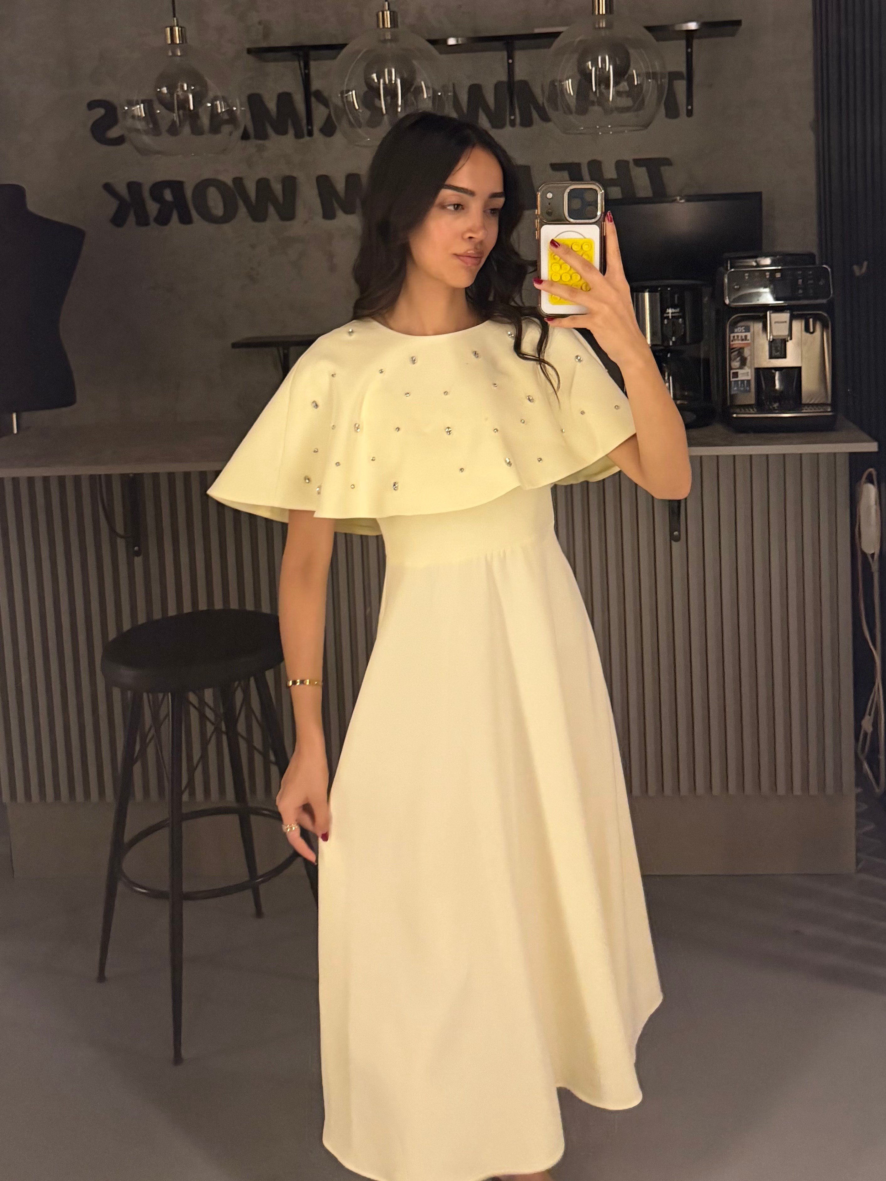 SARI TAŞLI BOLERO ELBİSE